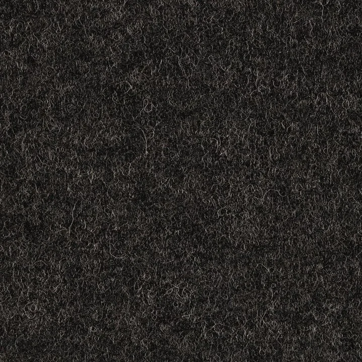 Close-up of black curly textured fabric or material.