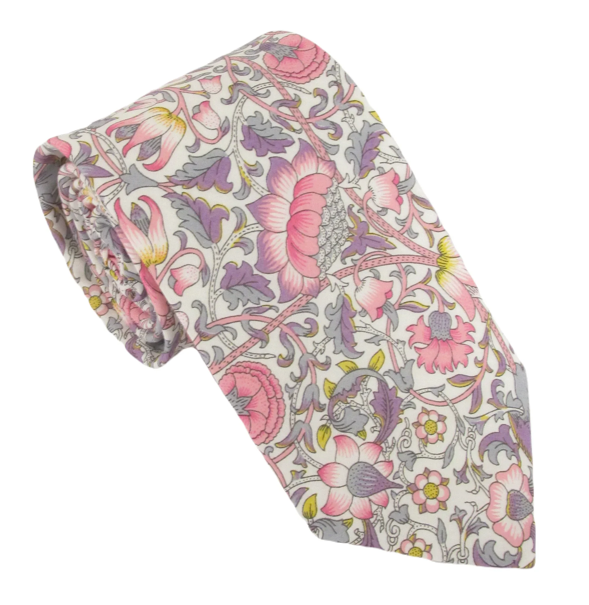 Lodden Pink Cotton Tie Made With Liberty Fabric.webp