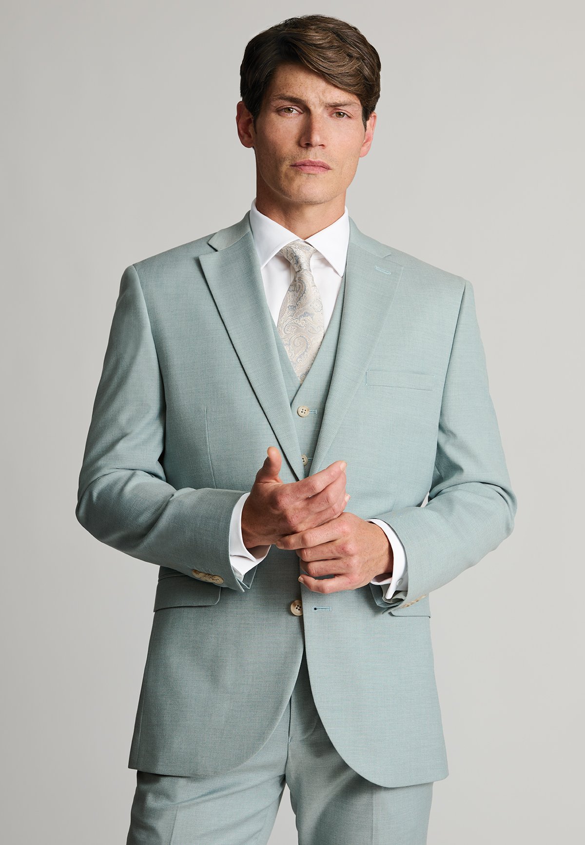 Tailored Fit Hayton Sage Three-Piece Suit