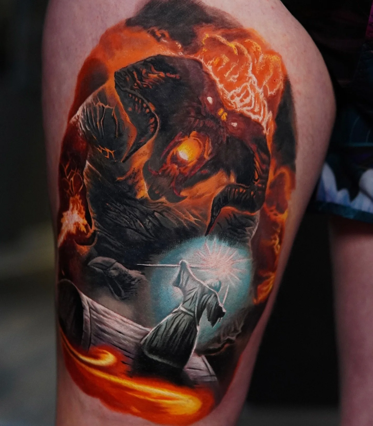 YOU SHALL NOT PASS!
Gandalf Vs the Balrog from AAAAGES ago, I just found a memory card I&rsquo;d lost with loads or bangers on so I&rsquo;m getting round to posting some ✌️ 
Done with @kwadron @eternalink @inkjecta @barber_dts