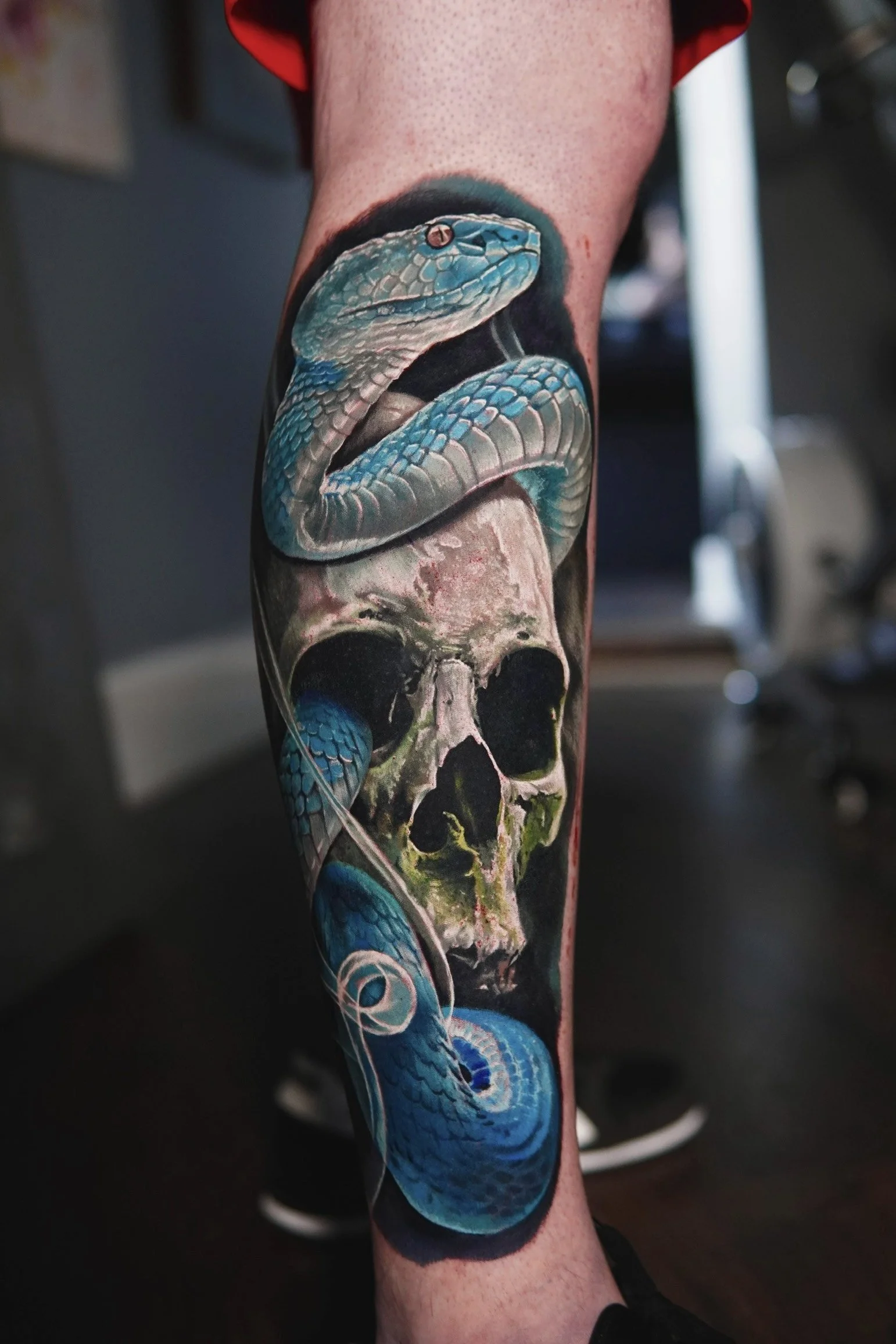 Jordan Croke Derby UK best tattoos UK skull and snake classic tattoo design award winning