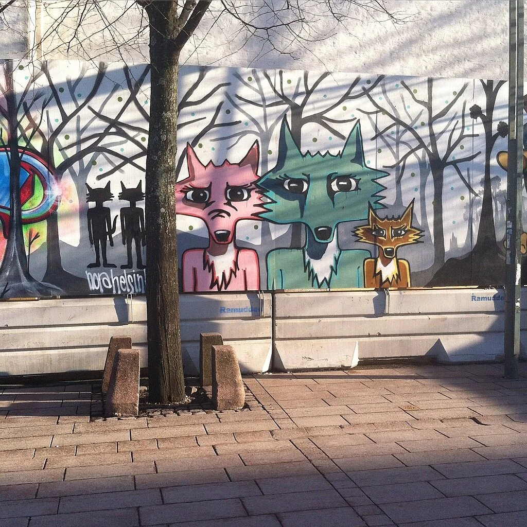 Amos Rex,  Museon työmaa-aita, 2016