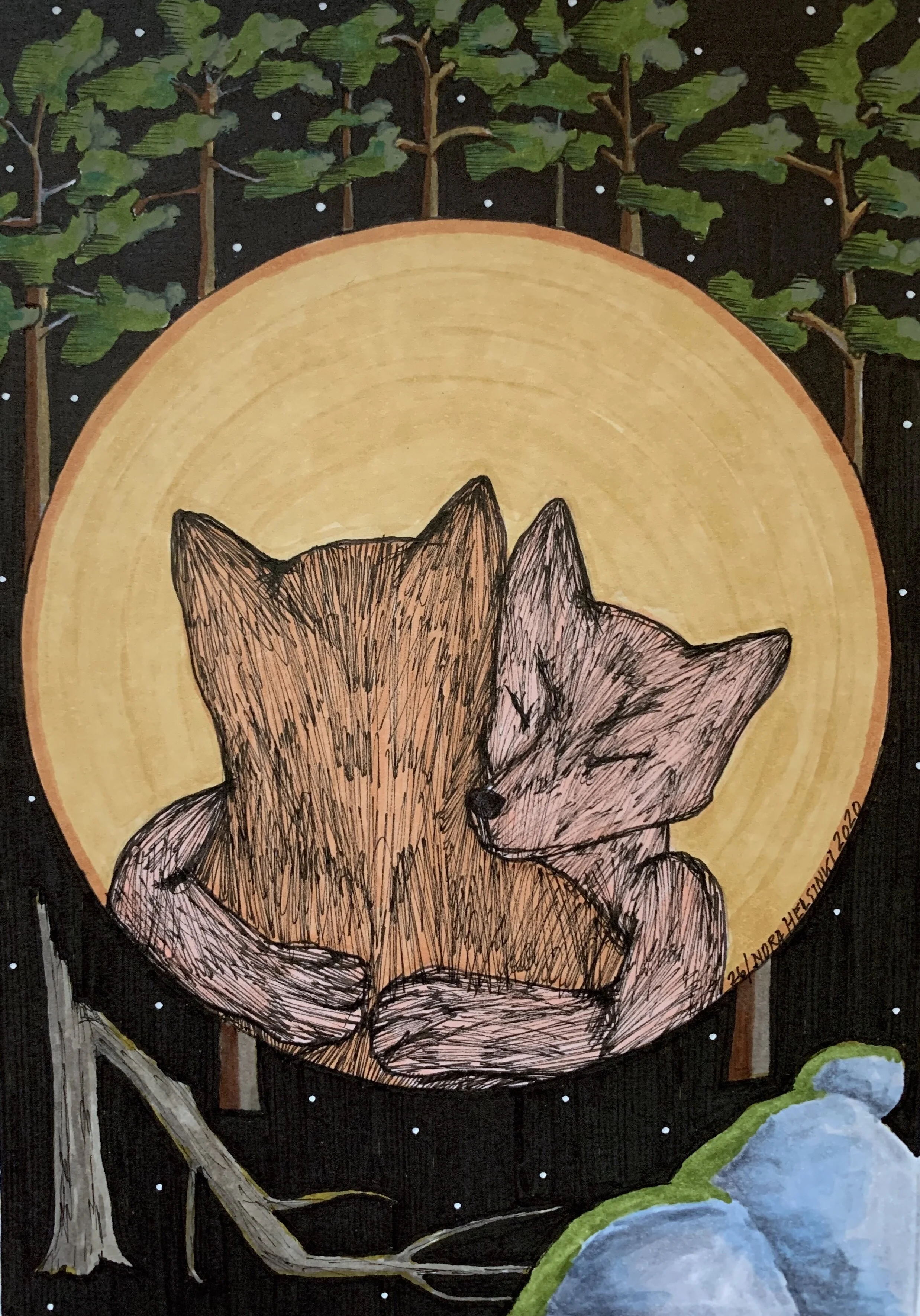 Yön kulkijat / Night walkers, 26/ , 2020 SOLD