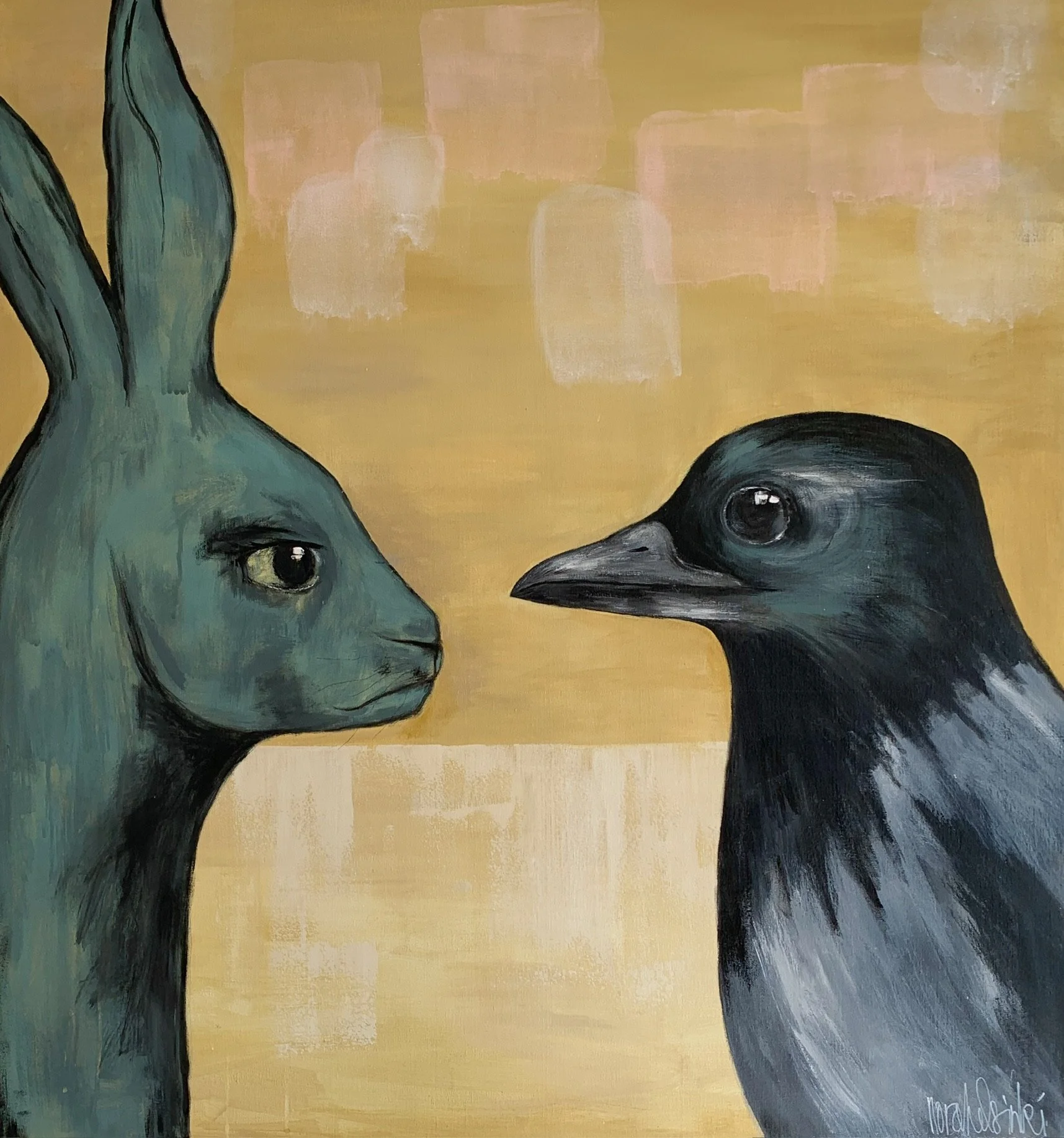 "Uskalla rakastua varikseen", Acrylic on canvas, 100x93, 2024  SOLD