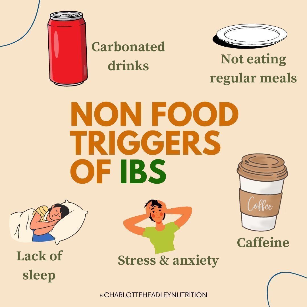 FYI ☝🏽

People often forget the non food factors that can trigger IBS! 

#IBSawarenessmonth #nutritionaltherapyforIBS