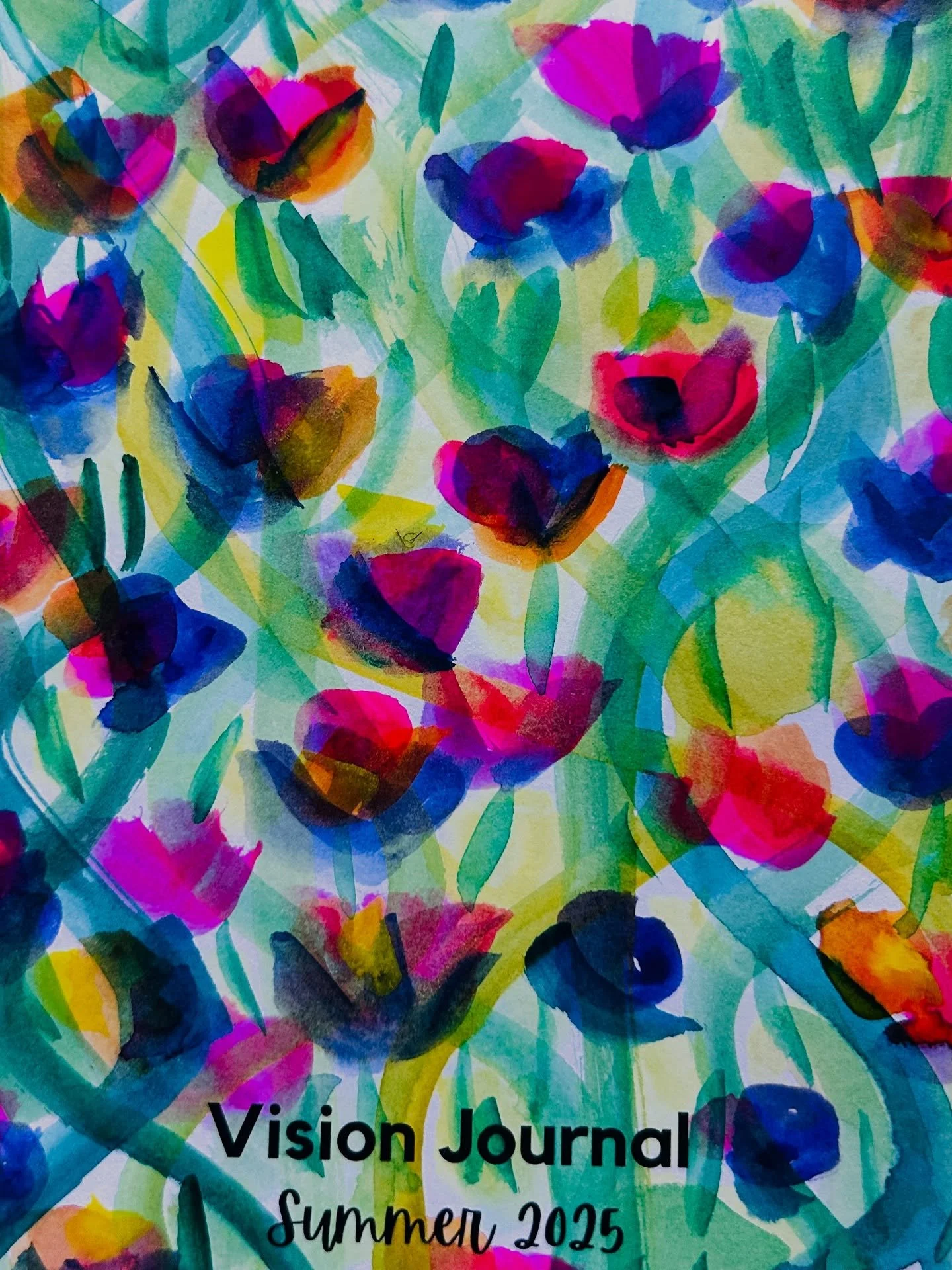 Just painted my Summer Vision Journal Cover. 🌷🪻🌺🌻🌸 I love it! And how gorgeous it is to look at my covers so far! ❤️🌈❤️