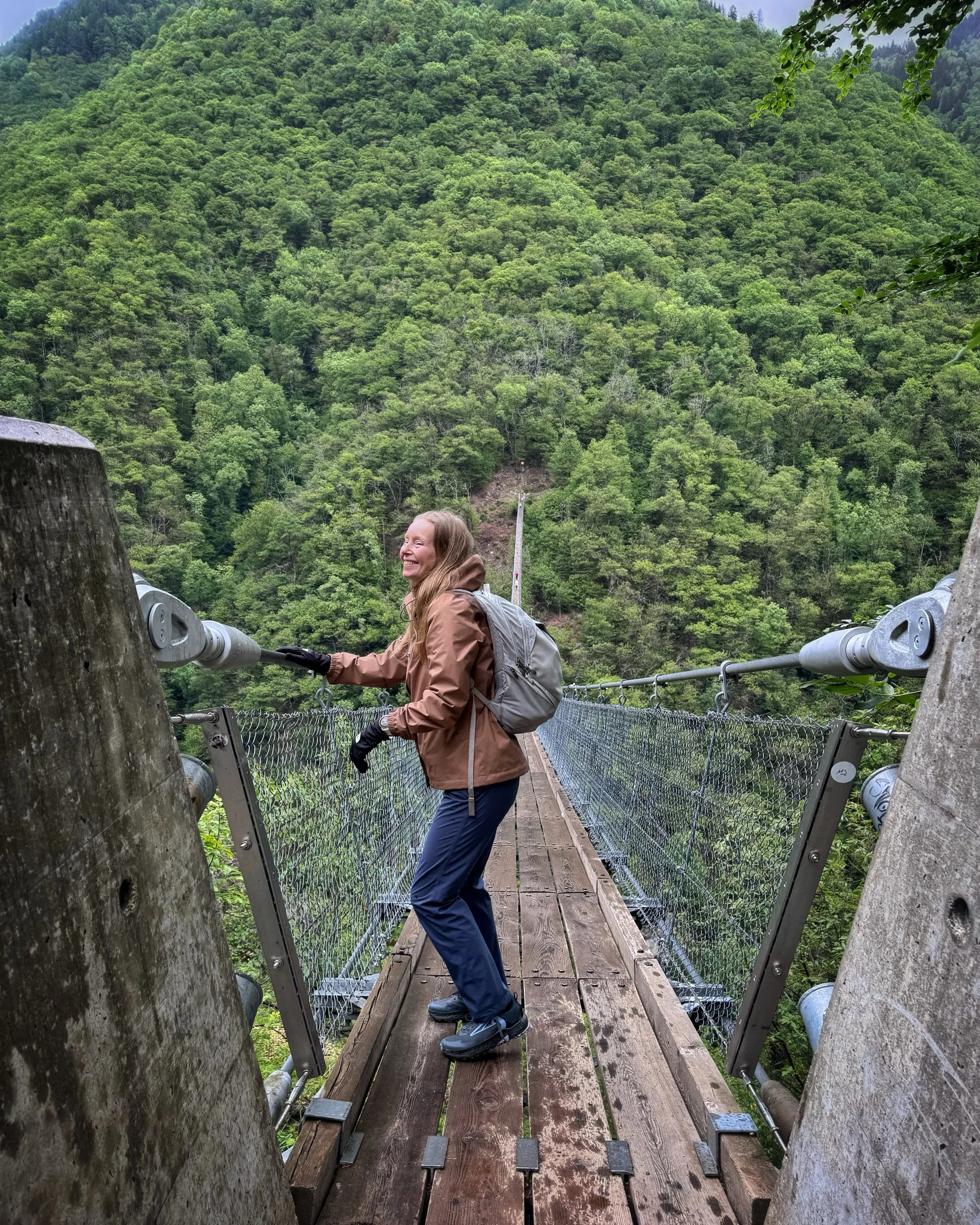 The bags under my eyes have grown, 
my stress levels have dropped, 
my abs are stronger from all the laughing, 
and my heart is full.

1. Someone said something funny
2. Gotthard Panorama train through incredible scenery and tunnels where the train m