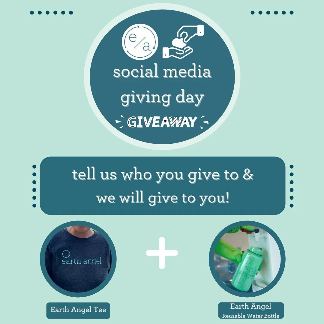 In honor of Social Media Giving Day, we want to encourage everyone to take a minute to give to their charitable organization of choice. We&rsquo;re going to giveaway an Earth Angel t-shirt and reusable water bottle to 5 randomly selected followers! A