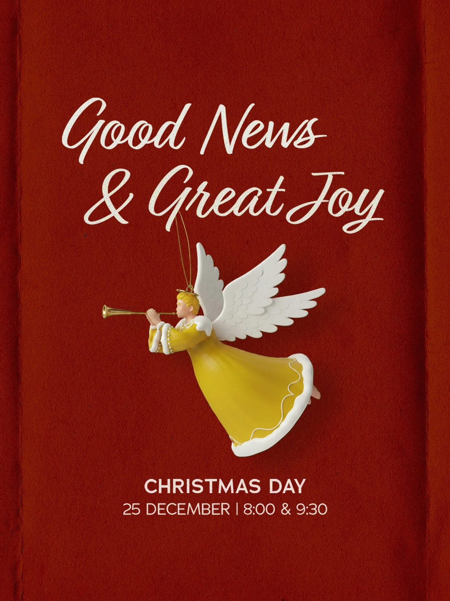 Good news &amp; great joy &mdash; our Saviour has been born!

Join us on Thursday for Christmas Day! 🎄8:00 or 9:30.

Let&rsquo;s pause and remember the true reason for this season &mdash; the birth of Jesus Christ, God&rsquo;s greatest gift to the w