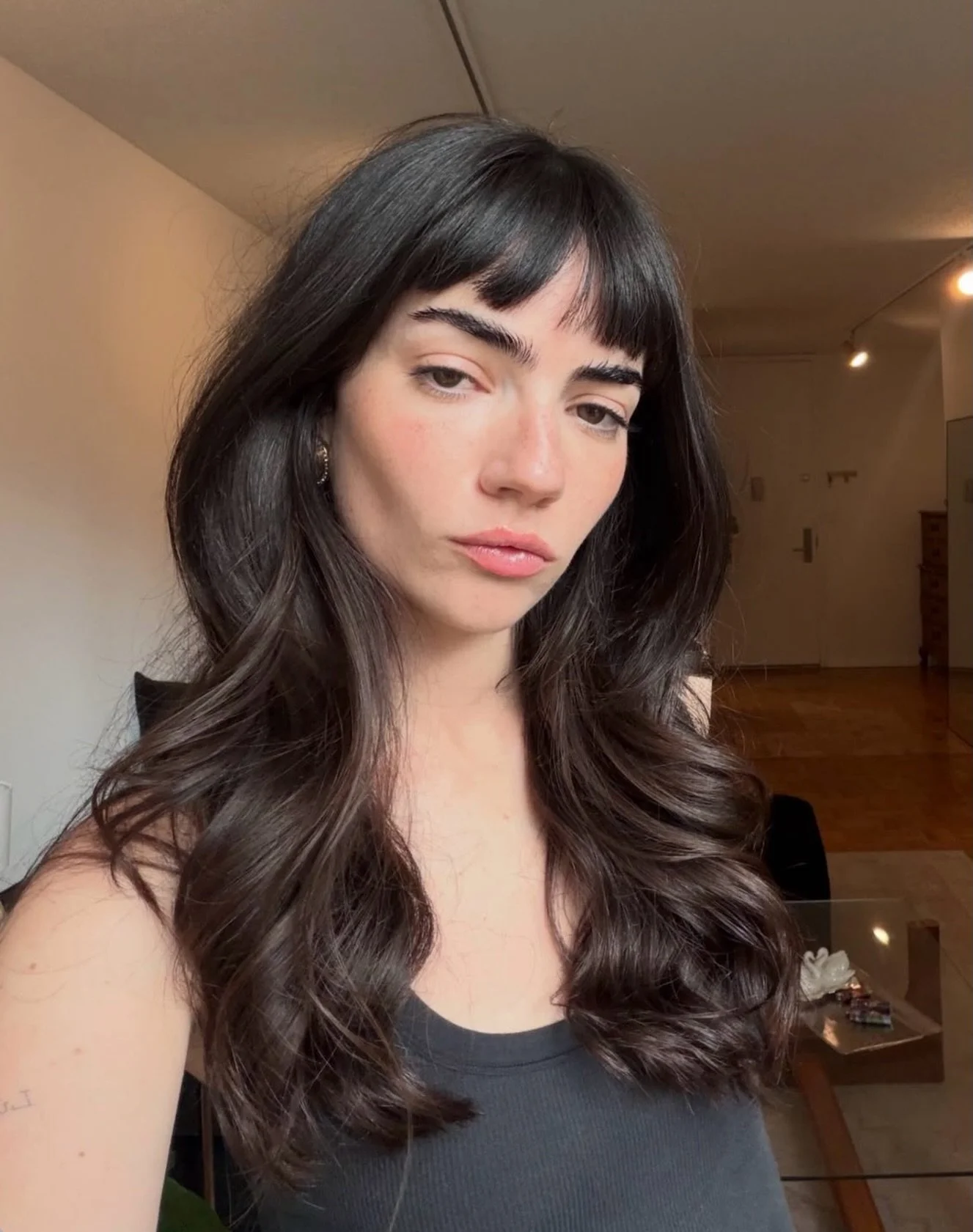 It&rsquo;s always a good time to get bangs ✂️⚡️ 
haircut by david @davidboardman_ 

click the link in bio to book your next appointment! 

#cutlersalon #haircut #nyc #soho #bangs