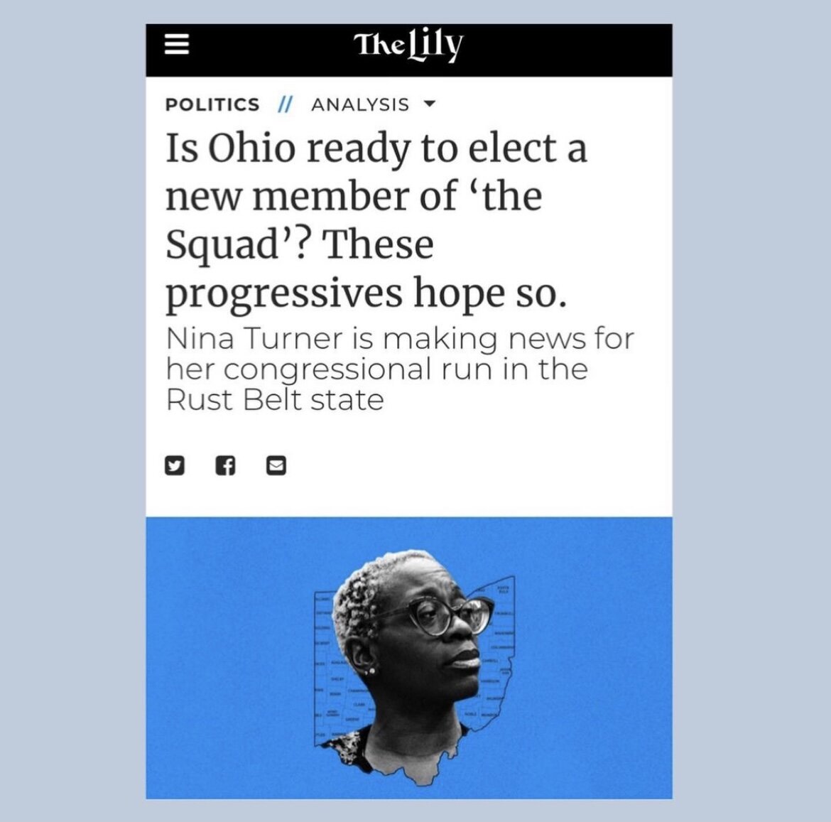  Article in The Lily: Is Ohio ready to elect a new member of ‘the Squad’? These progressives hope so. 