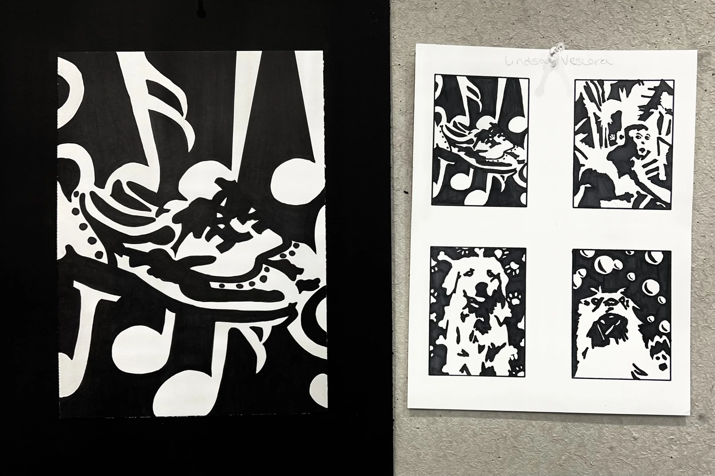 Design I - Visual Organization: Black & White Simplification with Thumbnails Sketches