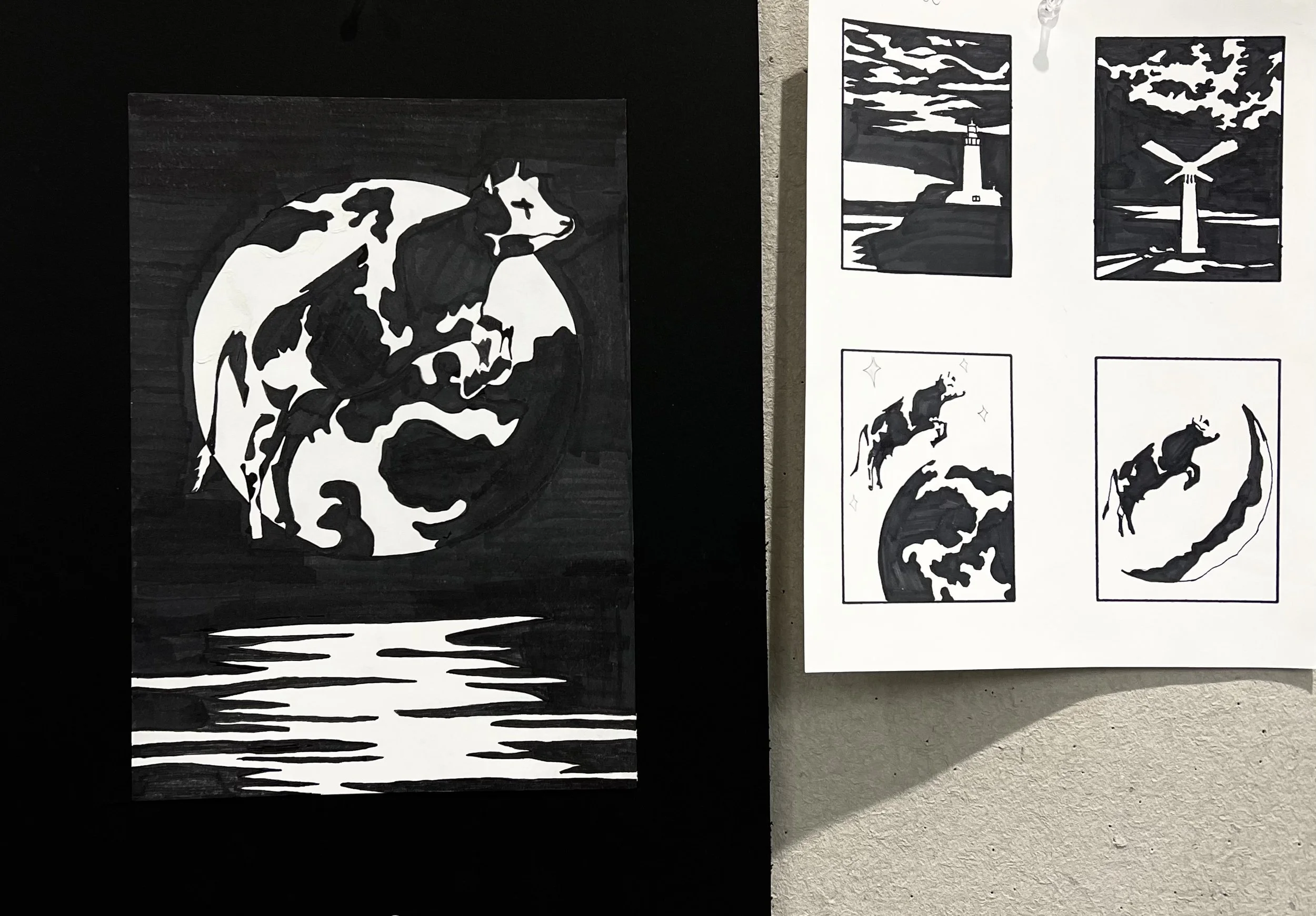 Design I - Visual Organization: Black & White Simplification with Thumbnails Sketches