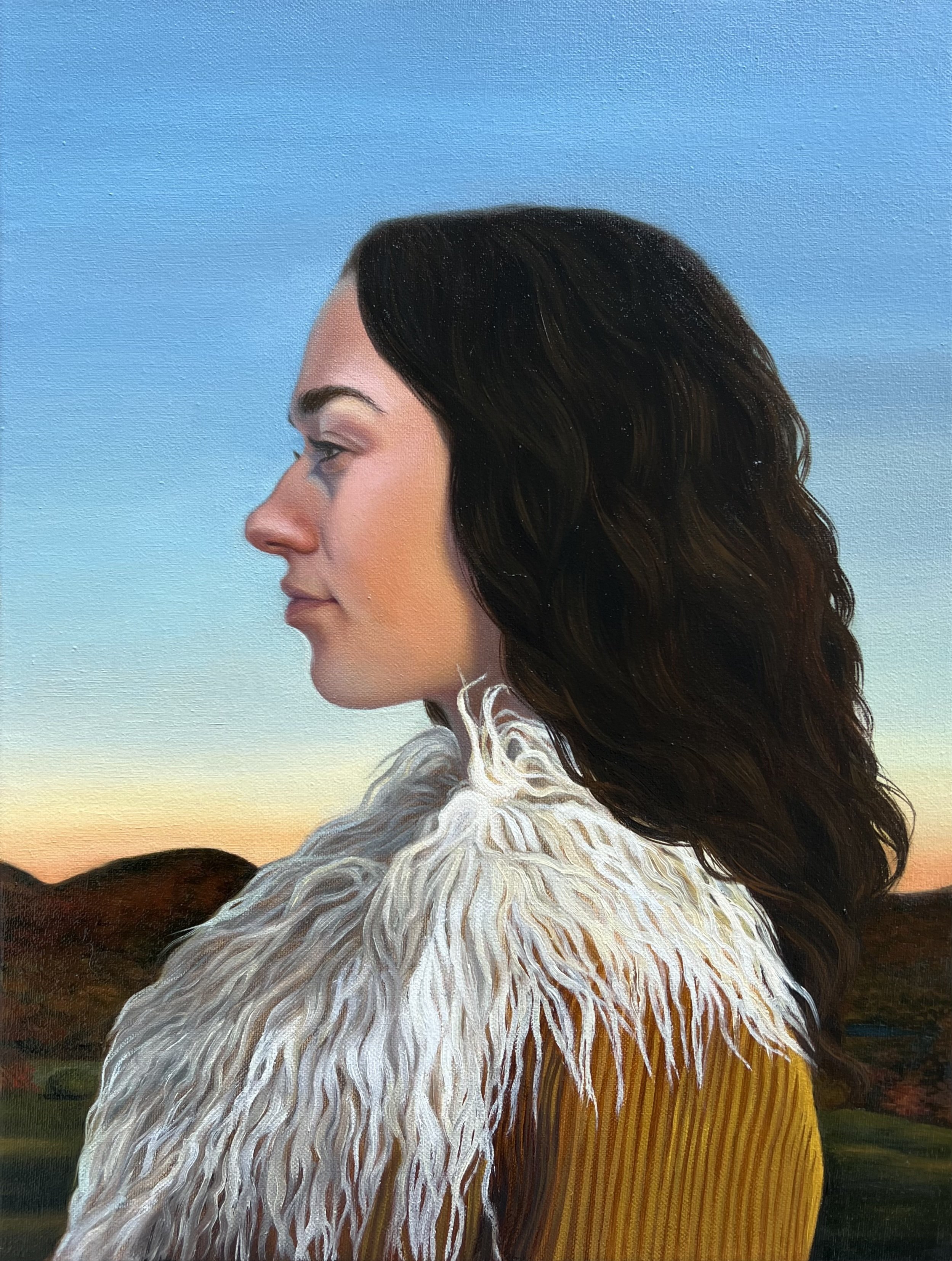 Mountain Top at Dusk (2025), oil on canvas, 12x16 inches 