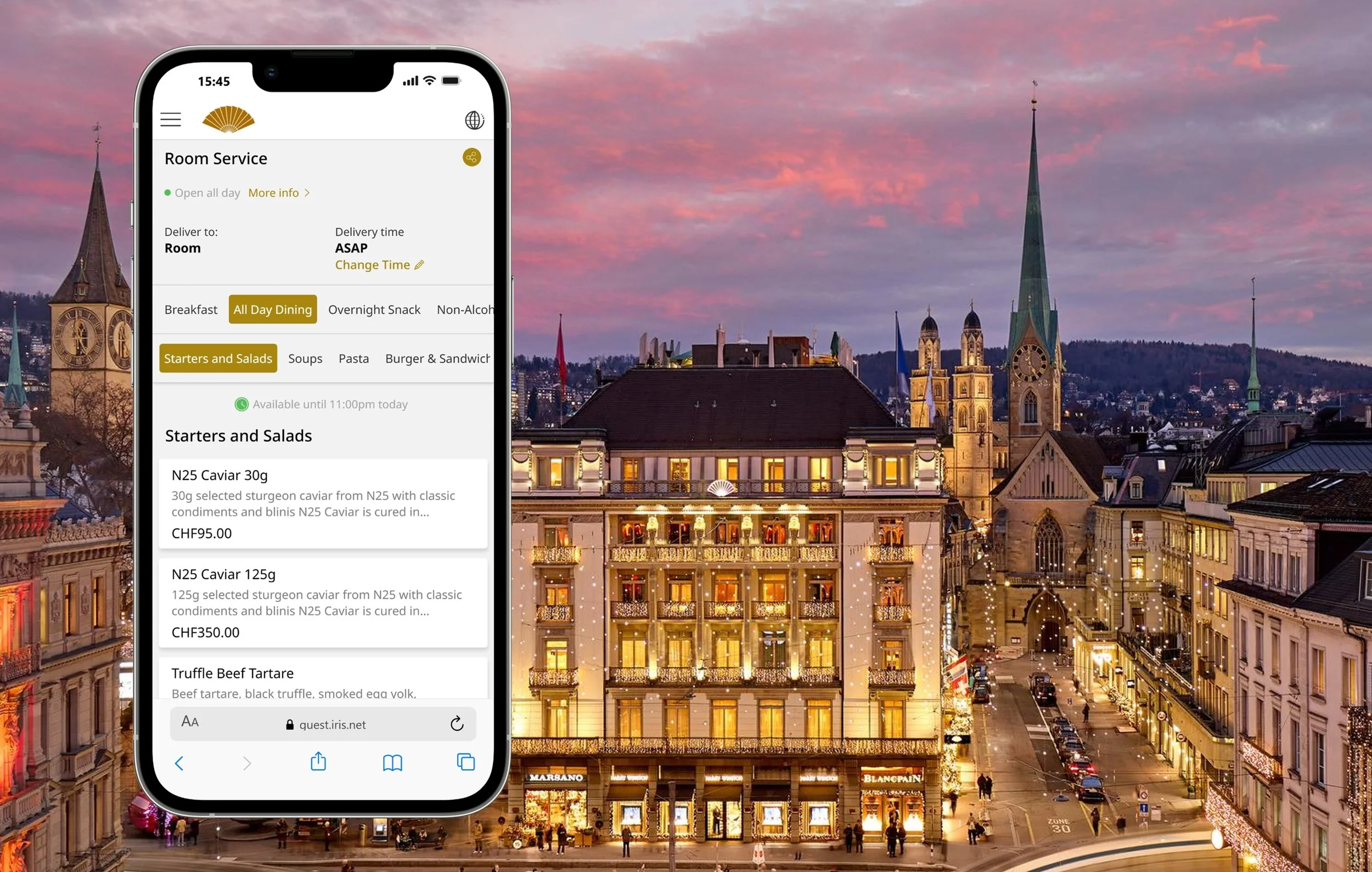 Mandarin Oriental Savoy, Zurich - mobile ordering