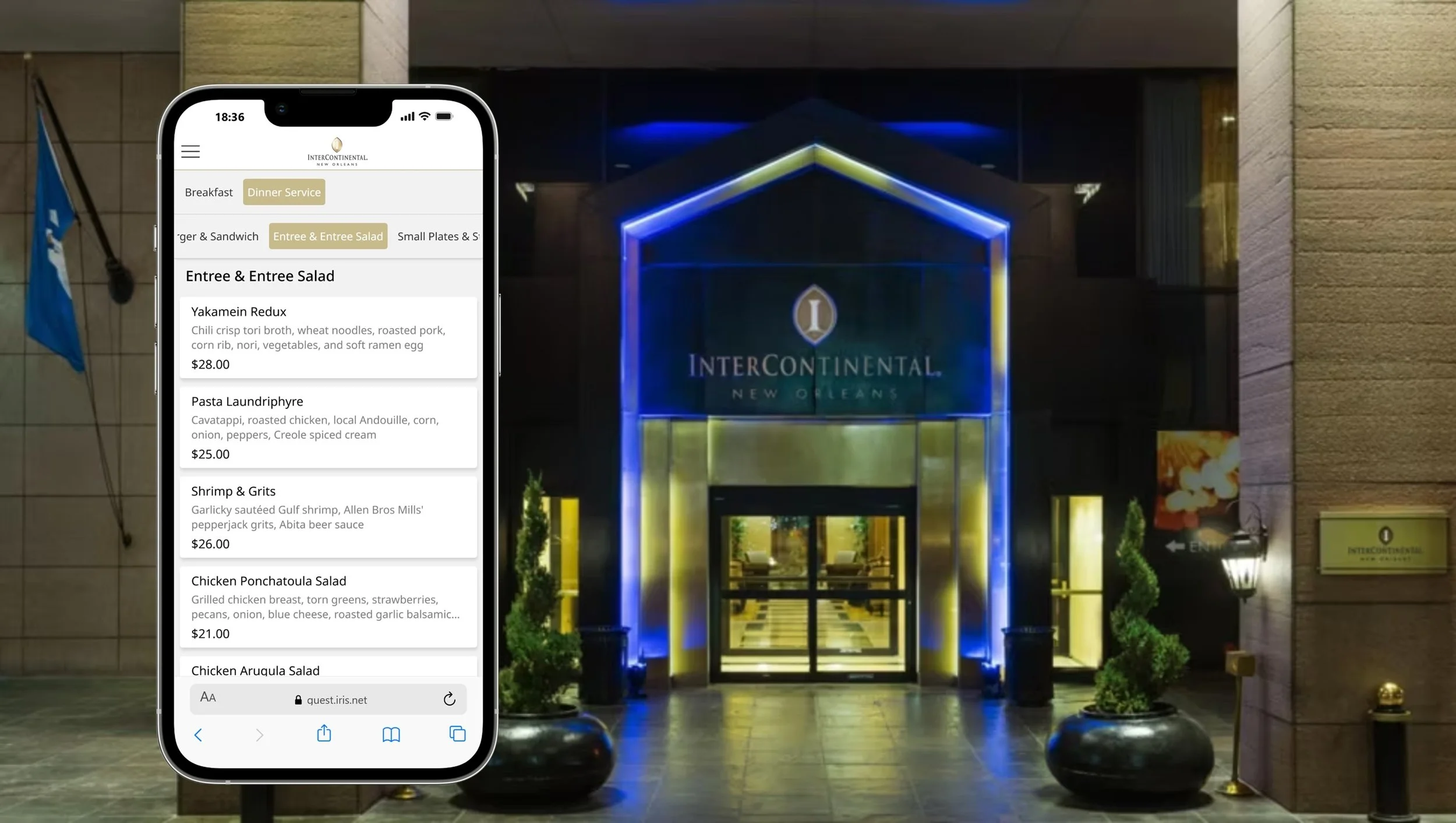 InterContinental New Orleans - mobile ordering