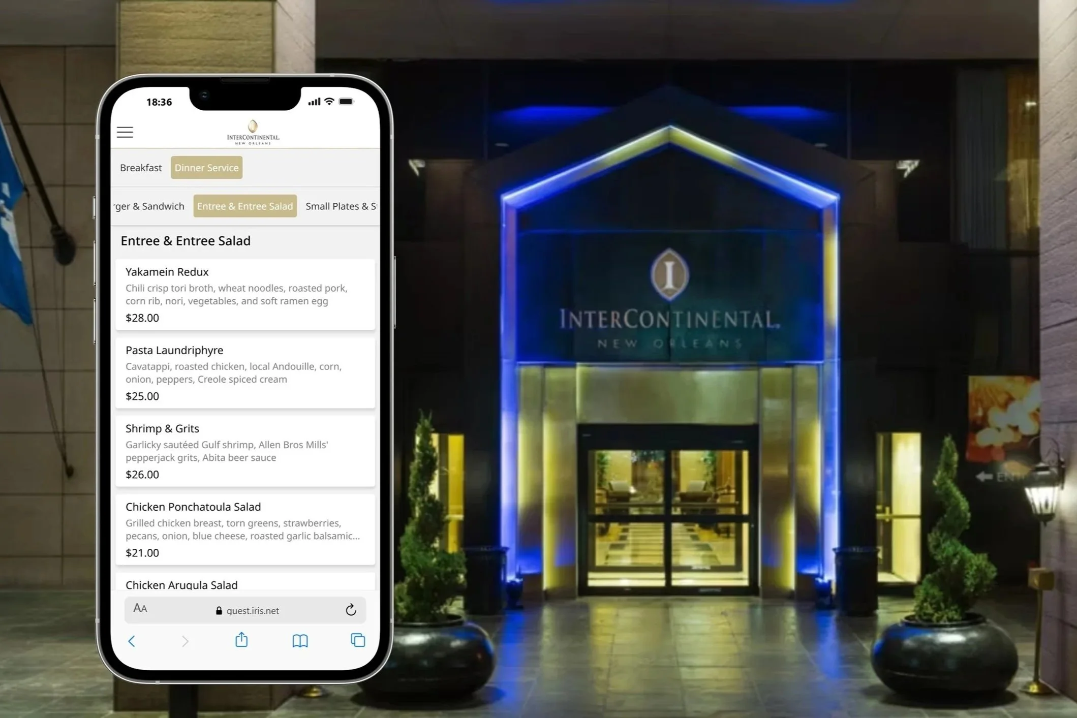 InterContinental New Orleans - mobile ordering