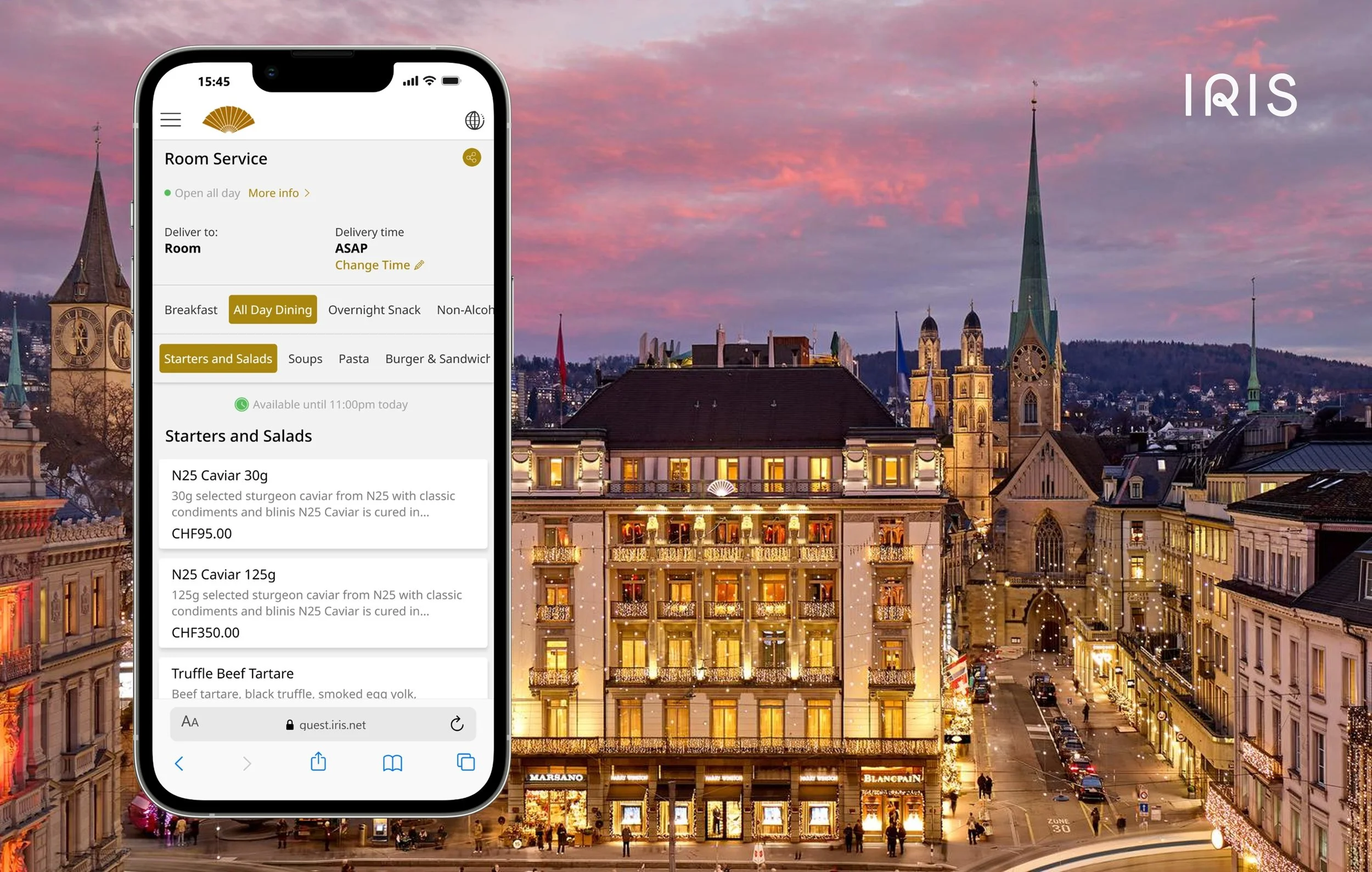 Mandarin Oriental Savoy, Zurich elevates in-room dining with IRIS, driving 27% higher guest spend