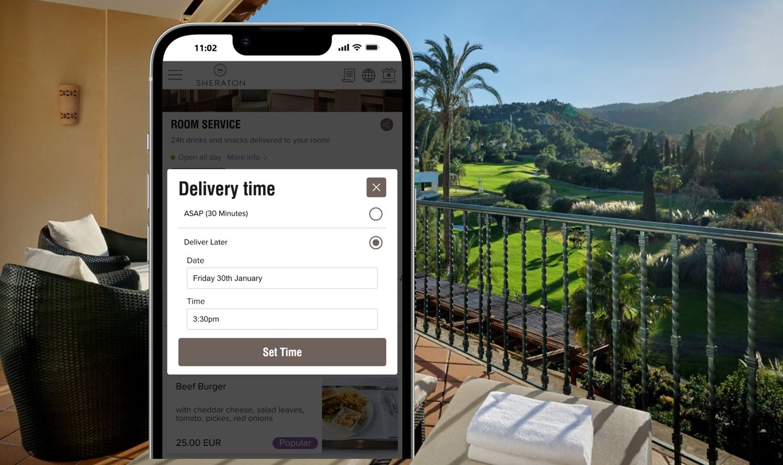 Mobile & in-room dining app - Golf Hotel