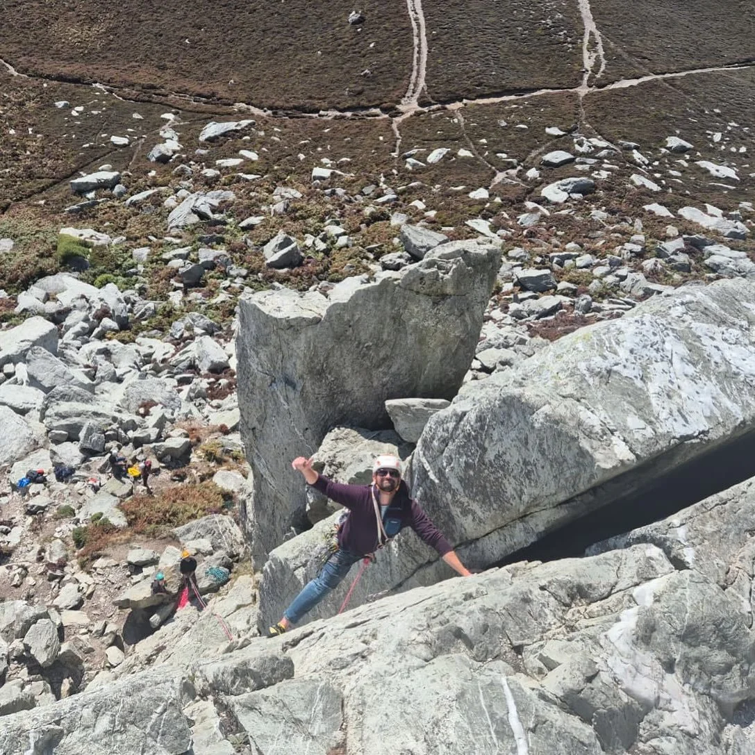 A rare top-down photo of me working and enjoying the sunshine at Holyhead Mountain. 

I think it&rsquo;s an under appreciated crag, overshadowed by Gogarth only a few hundred meters away, but for chilled single pitch cragging it&rsquo;s hard to beat.