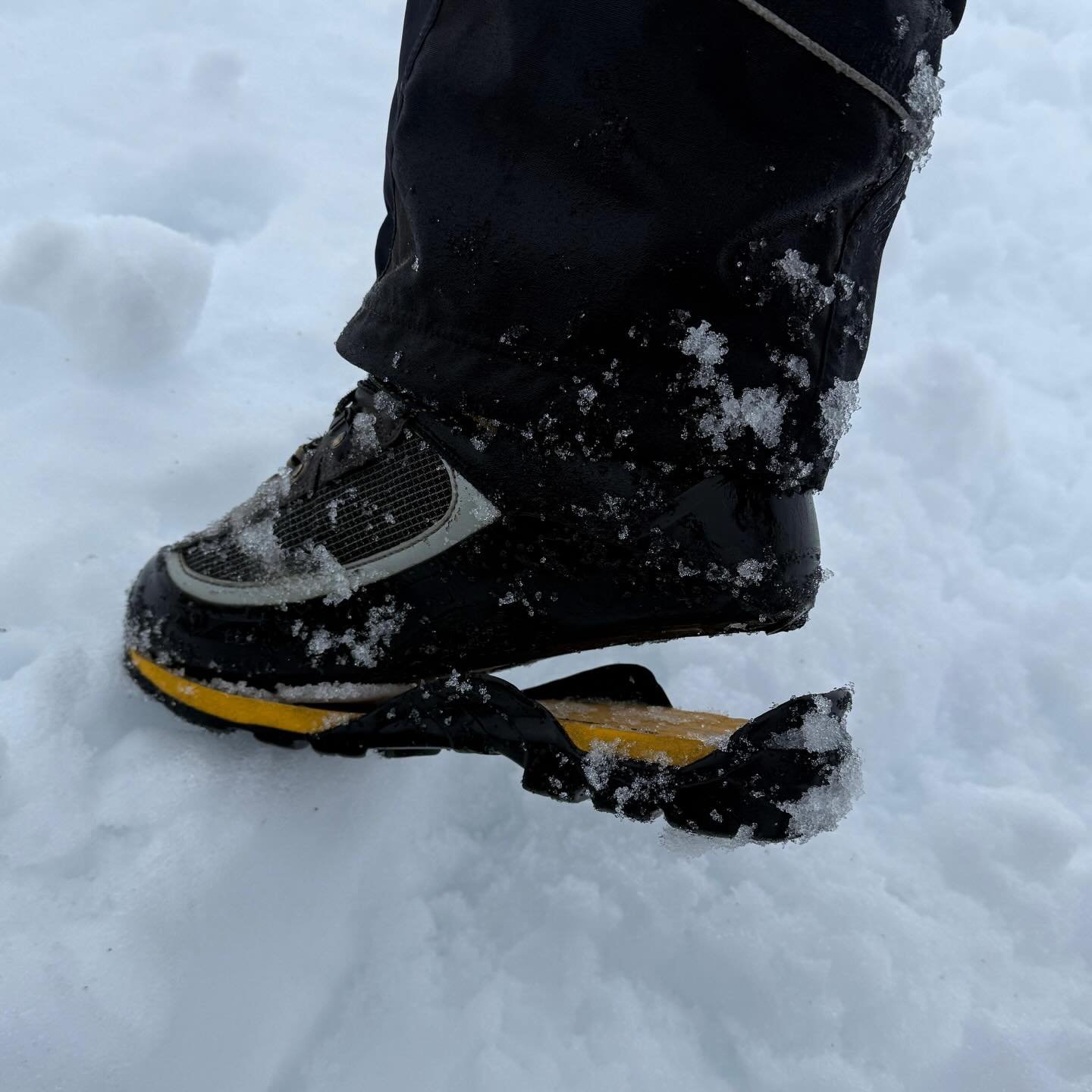 What&rsquo;s in your bag to fix a problem like this? 

This boot/sole failure also resulted in a crampon falling off. Thankfully minor and fixable with a zip tie, but a similar failure somewhere steep and icy could be really serious. Carrying some ba