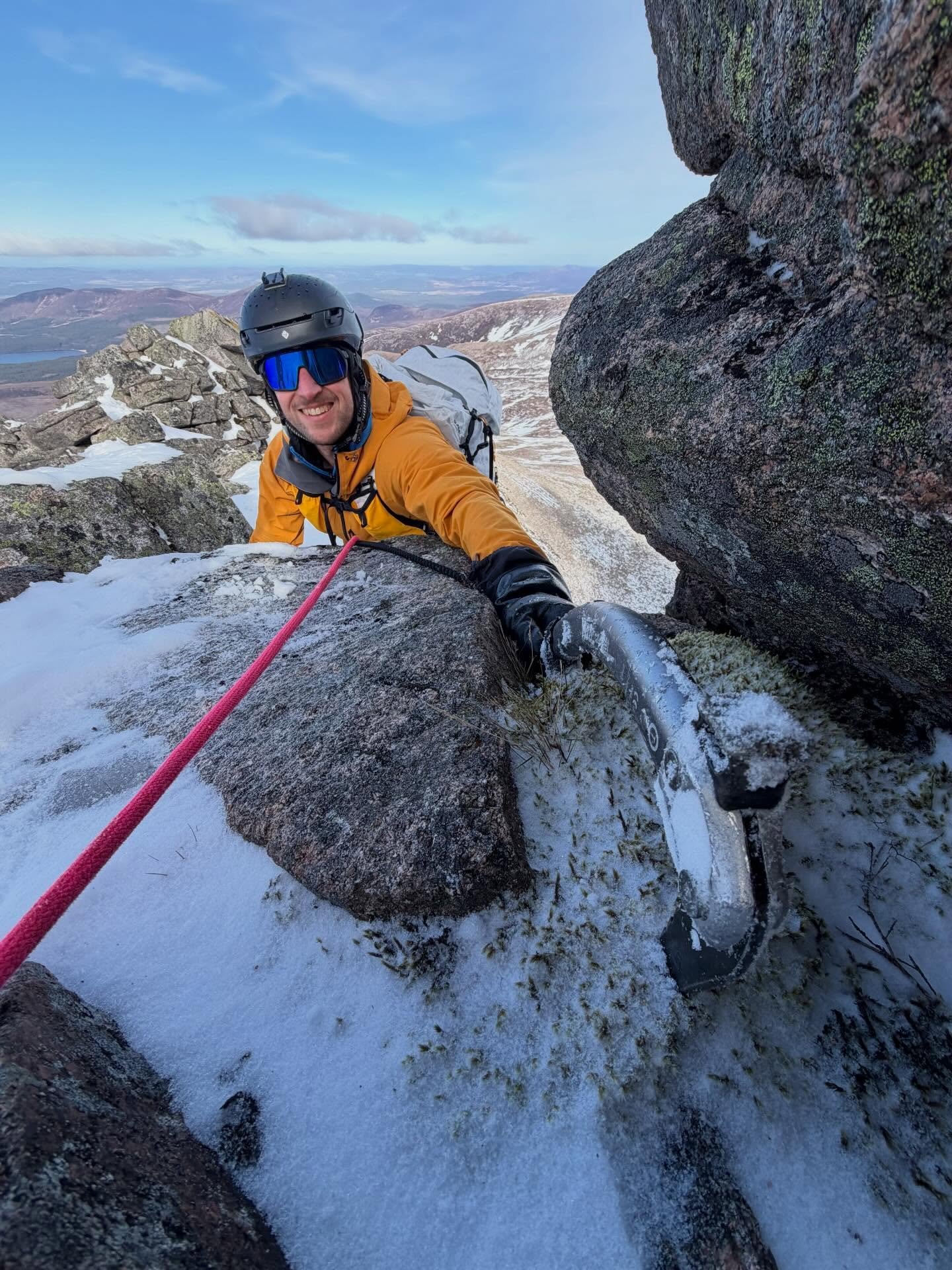 Cairngorms cragging with Jon. 

Invernookie and Anvil Gully. I don&rsquo;t really climb in the Cairngorms often so these were two classics which had passed me by. Invernookie in particular was excellent. Perfect snow ice on the ledges and dry rock fo