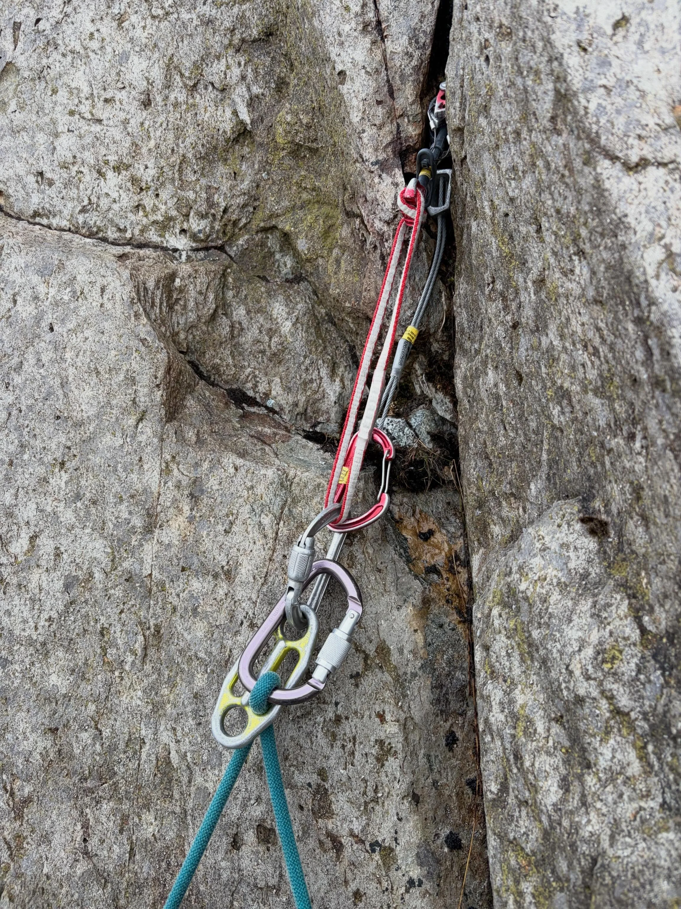 Some minimal kit two pice rigs from recent mountaineering days out. 

When is good enough, good enough? 

I&rsquo;m happy using two pieces when it&rsquo;s low angle, slabby terrain with minimal chance of being able to cause a high force fall, but if 