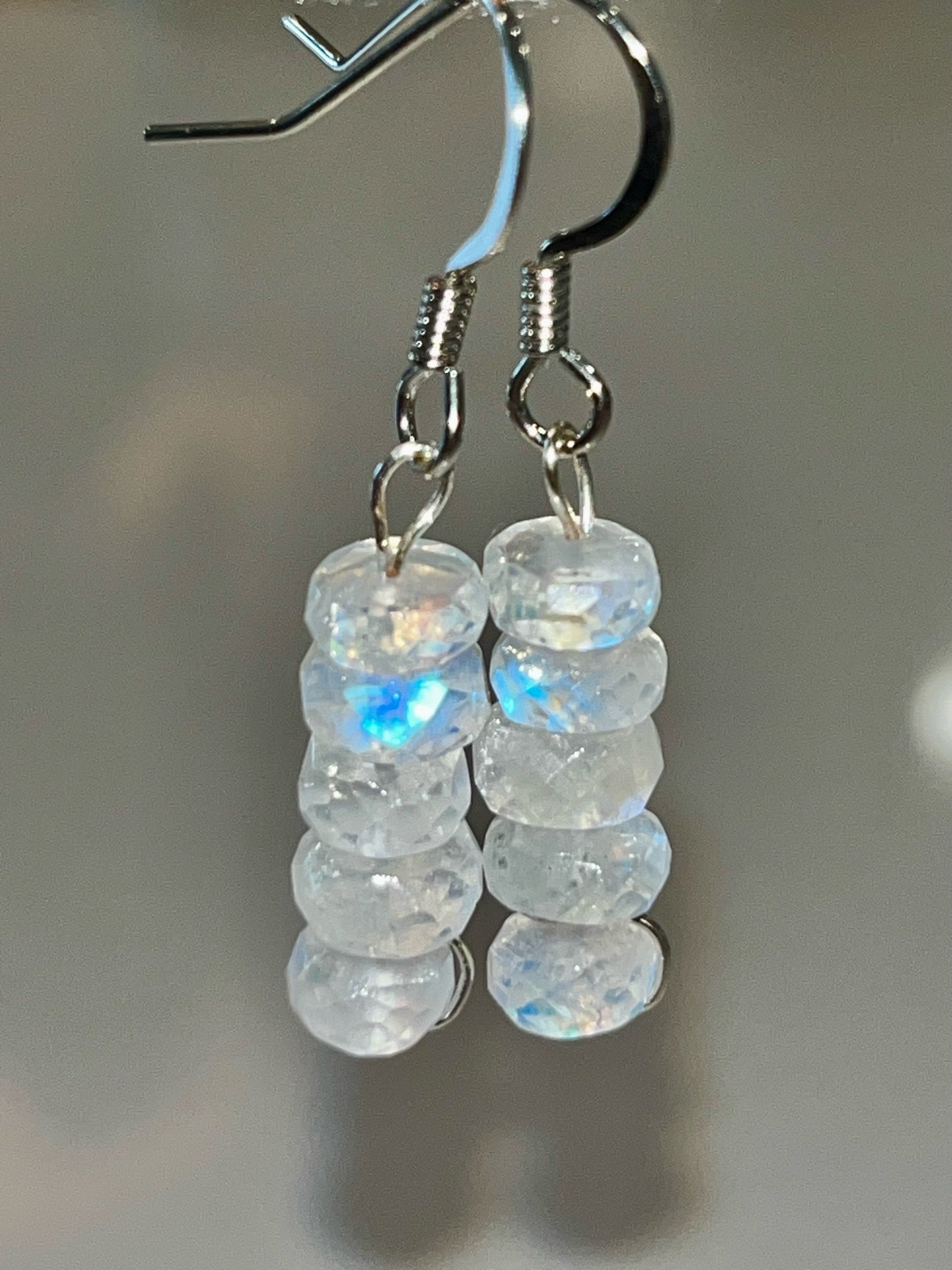 Chunky Moonstone Drop Earrings (Stainless Steel)