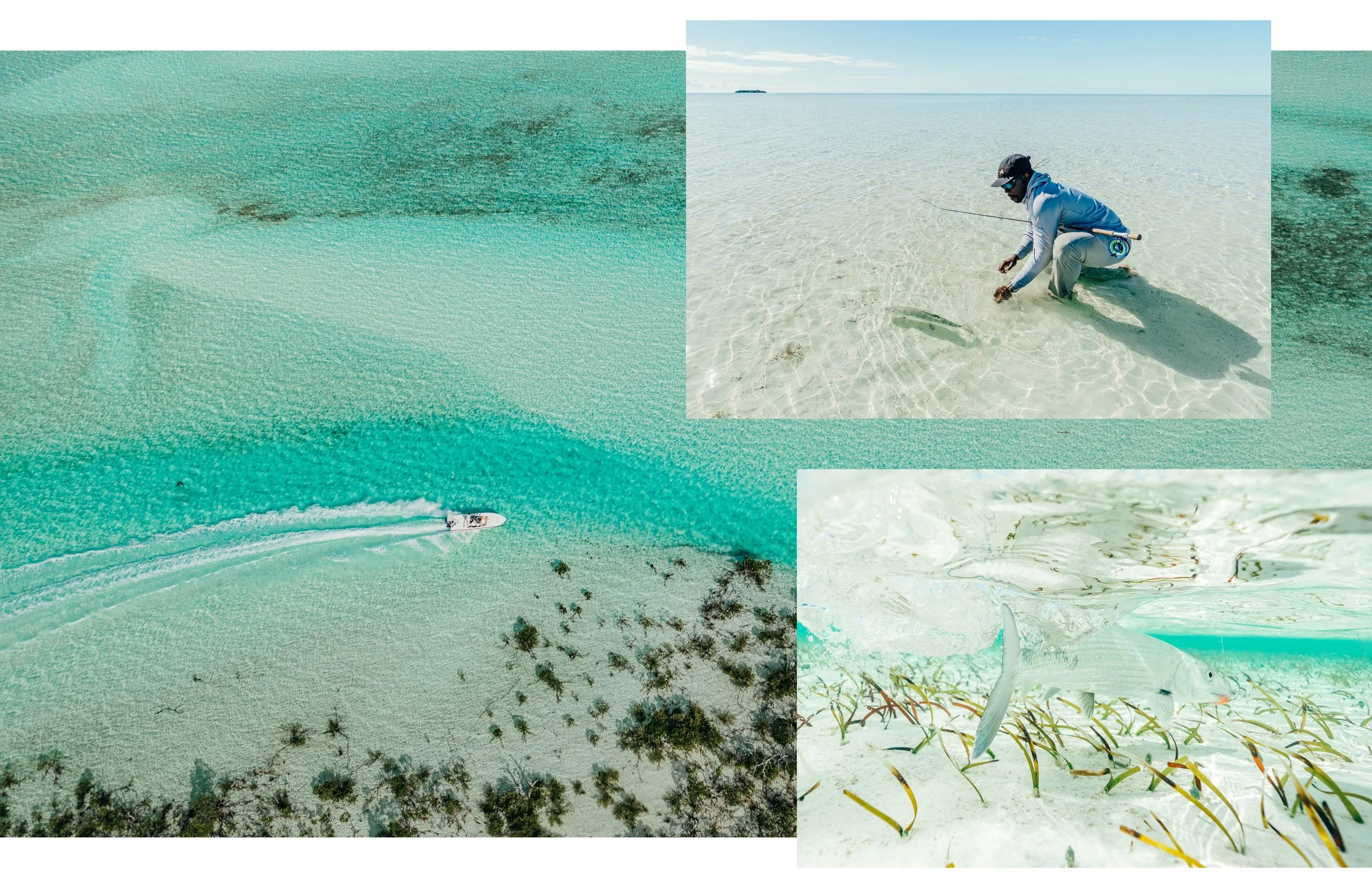  On Great Harbour Cay, seemingly-endless flats of translucent, aquamarine water await keen bonefish anglers. 