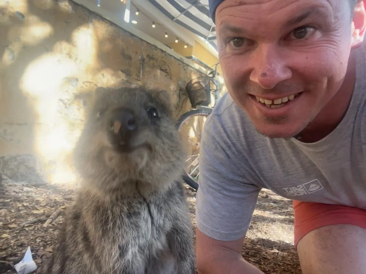 Chris Morris, with a Quokka