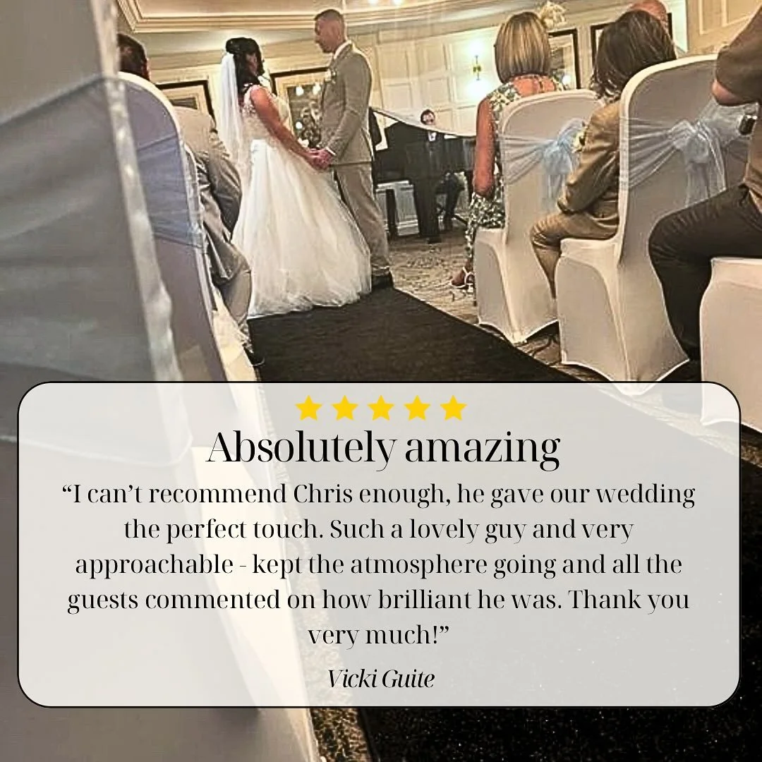 FEEDBACK ⭐️⭐️⭐️⭐️⭐️

Thanks @vicki1993xx 🥰

I&rsquo;m terrible at social media, but at least people seem to like my piano playing 😃

Getting married and don&rsquo;t know where to start? Sort your music out with me today - DM me or visit the contact
