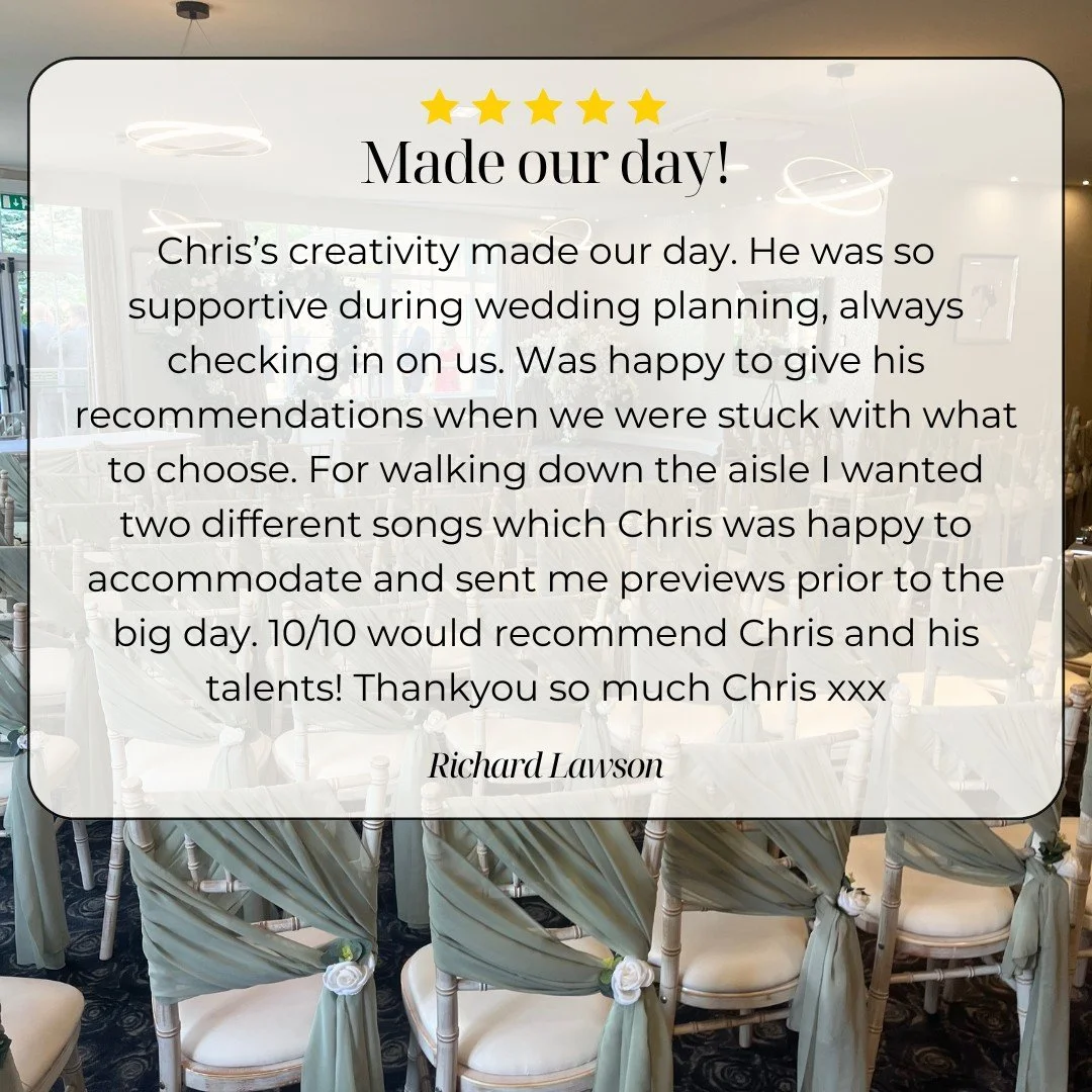 💛 Feeling so grateful for moments like this!

It was such a joy helping this amazing couple with their wedding day &ndash; from offering music suggestions to sending previews for their aisle songs . Seeing everything come together and knowing I coul