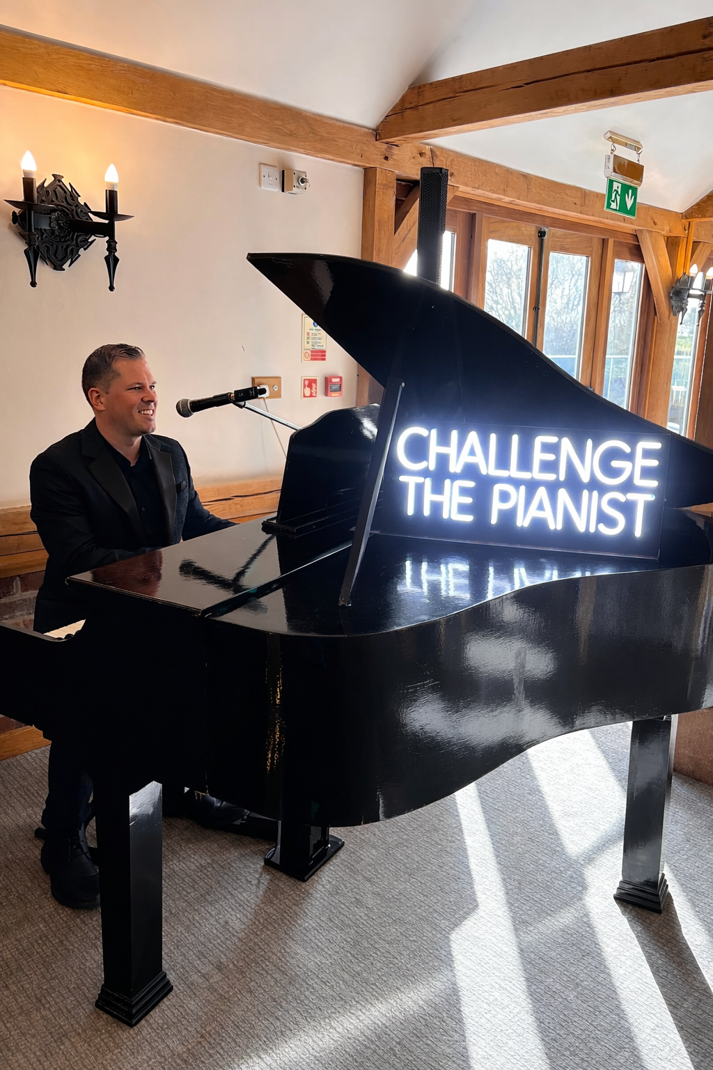 Cheshire Wedding Pianist Chris Morris at Sandhole Oak Barn