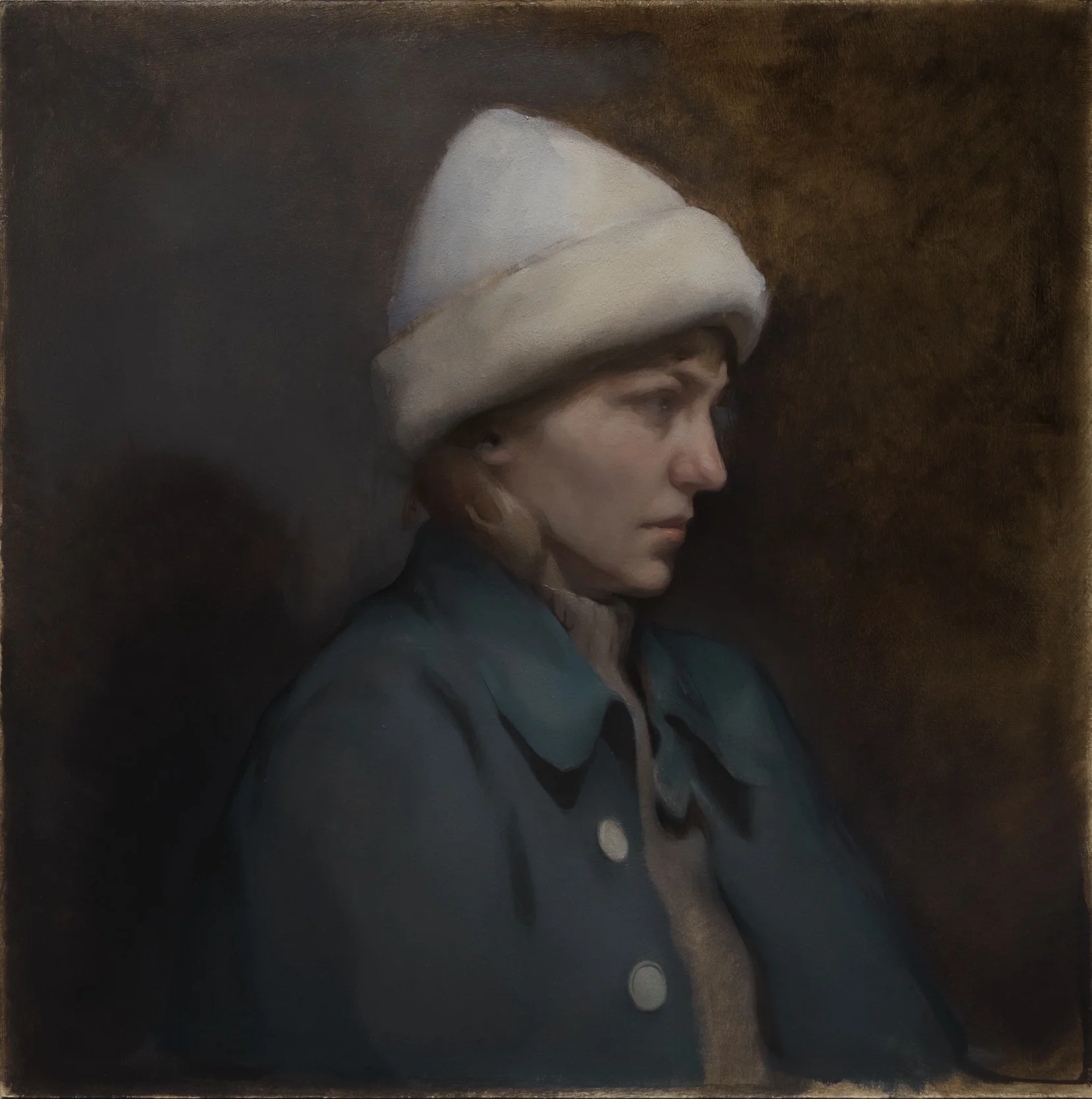 The Shearling, oil on cradled wood panel, 16" x 16", 2026
