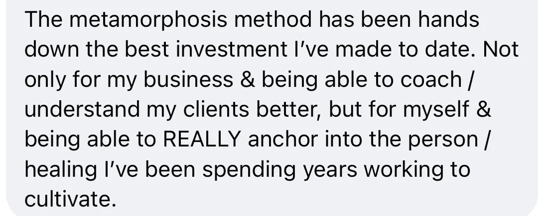 Text about the benefits of the metamorphosis method