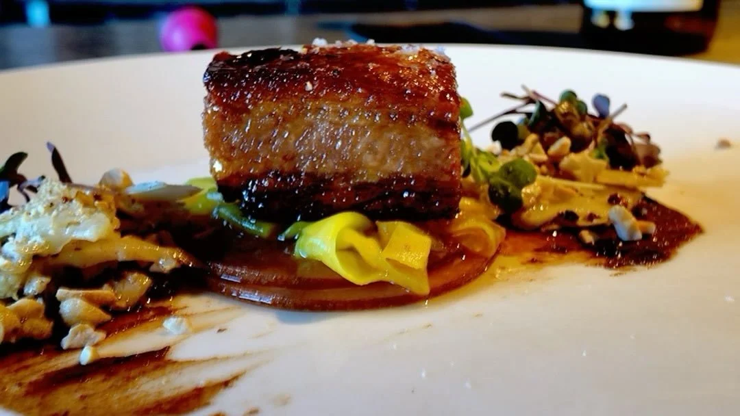 Tastings&hellip;

Berkshire Pork Belly isn&rsquo;t that unusual of an appetizer by any stretch of the imagination - but when a creative and experienced chef tackles the project&hellip;

Soooo. We start with apple cider glazed Berkshire pork. Dates an