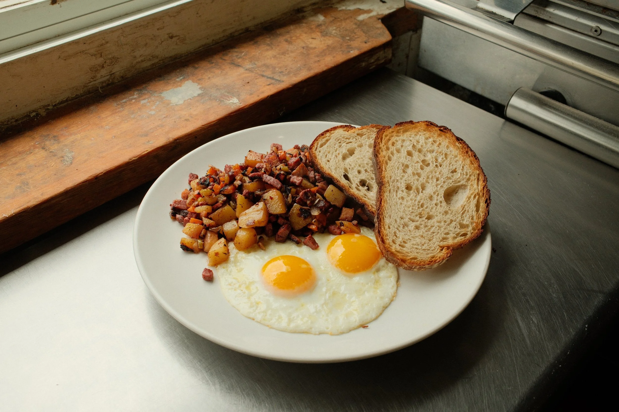 Classic Corned Beef Hash&hellip;

Has been a fixture on our classics menu for years, and it still shows up as a guest favorite.

As I mentioned previously, the only corned beef hash I had ever known before opening Blue Door was a Marine Corps MRE and