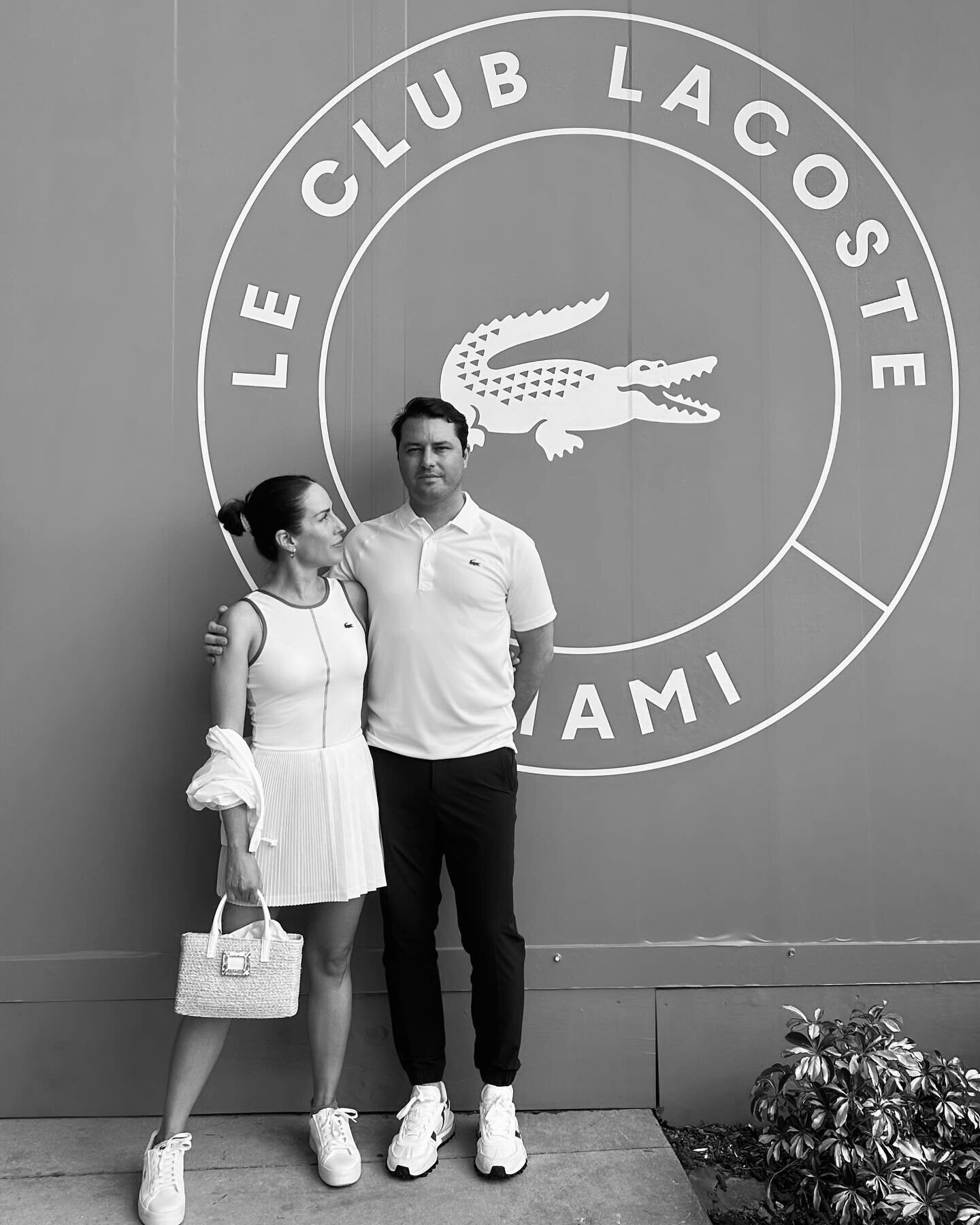 Could not have asked for a more special five year wedding anniversary - thank you thank you thank you @lacoste for such an incredibly fun and unforgettable evening at The Miami Open. Go Dimitrov! 🙌🏼🩷🎾😭