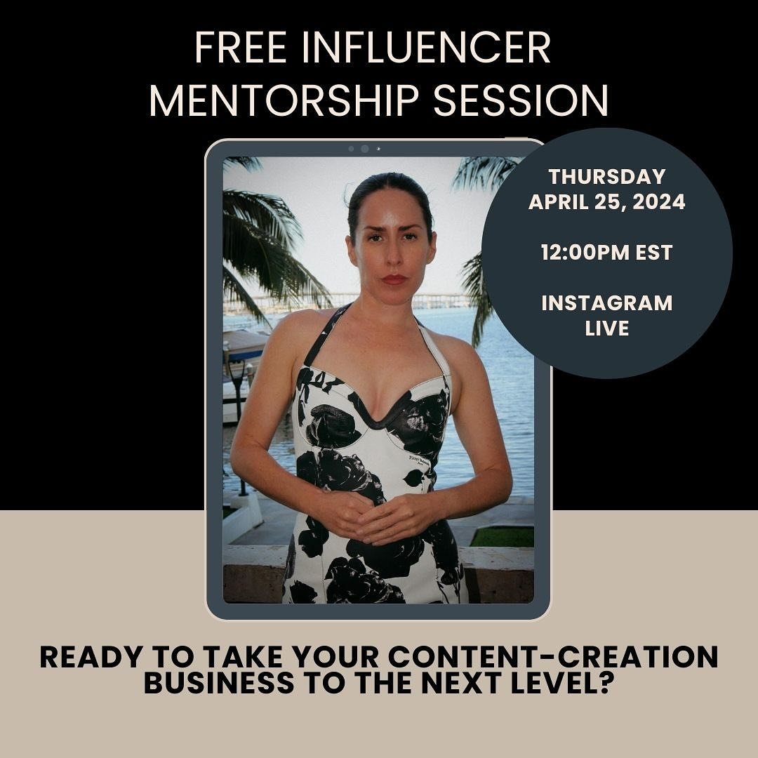 ⚡️FREE MENTORSHIP CLASS⚡️

Join me this coming Thursday at 12pm EST on IG LIVE as I host my next class: HOW TO TAKE YOUR CONTENT CREATION BUSINESS TO NEXT LEVEL. 

This class is dedicated to you! 
If you&rsquo;re wondering why your influencer career 