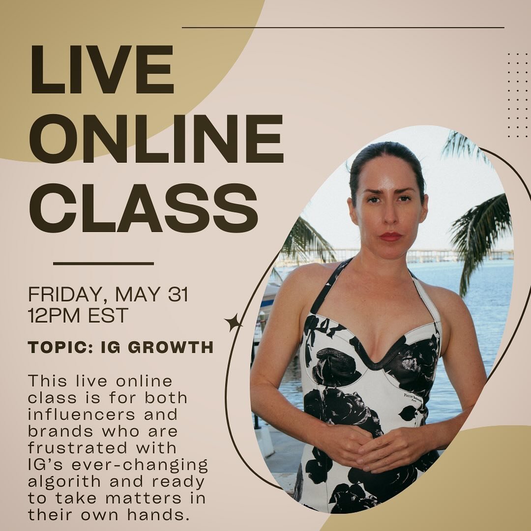 LIMITED SEATS! 🔥🔥🔥

Join me Friday, May 31st at 12pm EST on an exclusive and empowering live online class where we talk all things about Instagram growth. 

If there&rsquo;s one constant complaint I get from pretty much everyone I talk to is that 