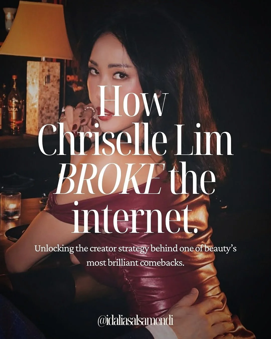 I&rsquo;ve been working with Chriselle Lim for almost a decade now, and watching what she&rsquo;s built with Phlur has been nothing short of groundbreaking. 

From influencer to CEO, she&rsquo;s redefined what modern influence actually looks like: tu