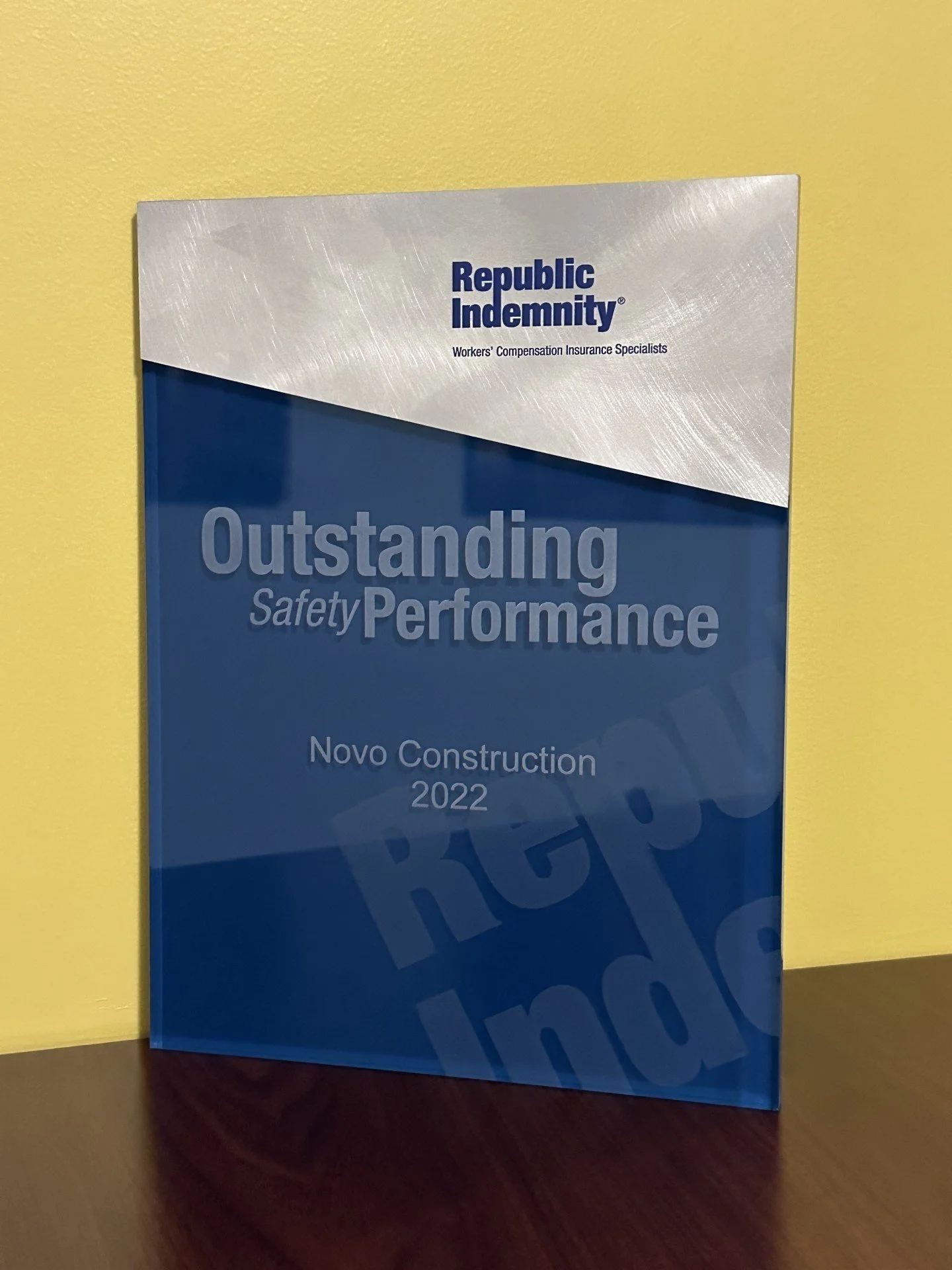 NOVO Construction Honored with Outstanding Safety Performance Award