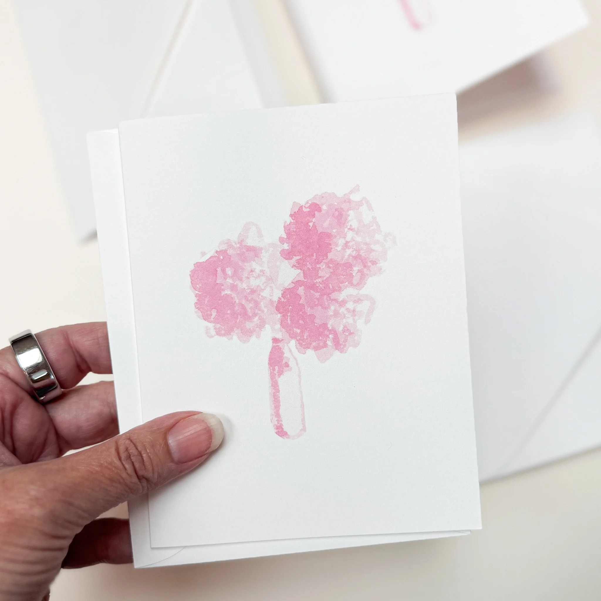 Pink Hydrangea Floral Notecards on Cotton Paper | A Small Writing Ritual