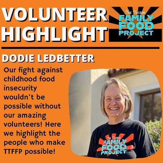 Hey everyone, meet Dodie! 👋🏼

Dodie is just one of our AMAZING volunteers that helps prepare the meal kits every week so that a local Tucson kiddo can have a home-cooked meal. Everyone say &lsquo;Thank you Dodie!!&rsquo; 🙌🏼 

The work being done 