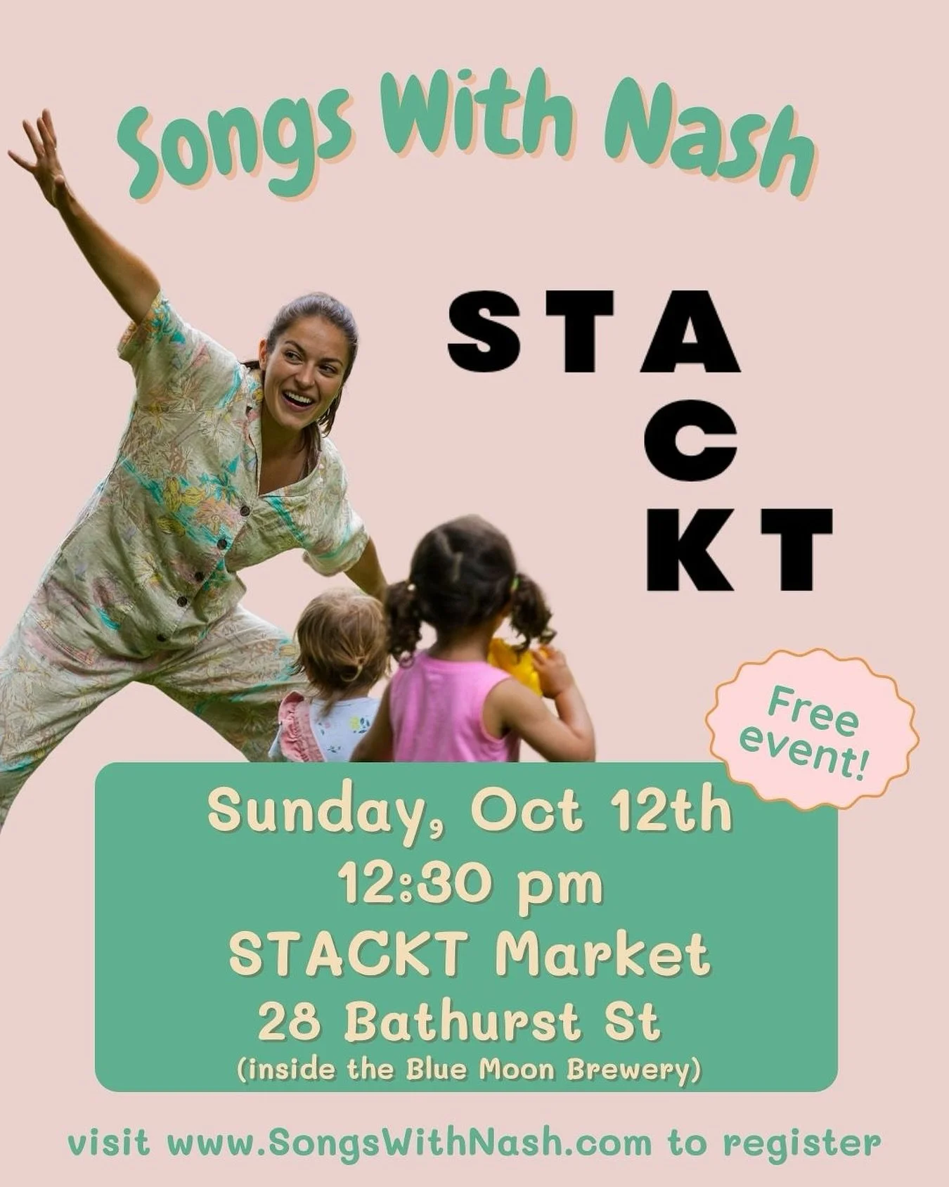 Join me at @stacktmarket this Sunday, for a FREE circle time at 12:30 pm. 
Invite your friends and enjoy the music, movement and fun for the whole family!
 

Register at SongsWithNash.com or by clicking the link in my bio.