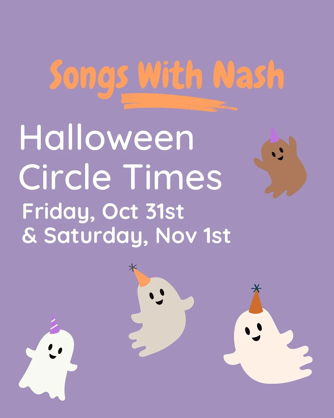 Halloween is coming! 🎃🎶
Join me for a fun-filled outdoor Circle Time to celebrate! 
🎃 Friday, Oct 31st at 10:00 am, 11:15 am or 4:30 pm
🎃 Saturday, Nov 1st at 10:00 am, 11:15 am or 12:30 pm
📍Fred Hamilton Park (College and Ossington)
🎃 for babi