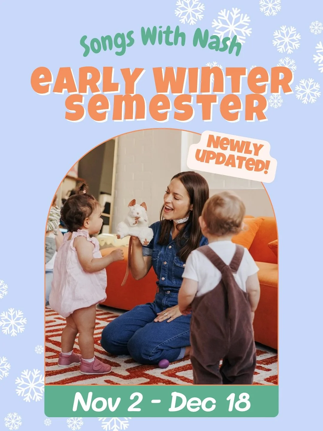 Newly updated for schedule for early winter! ❄️ 🎶 

Join me for your favourite weekly activity - Circle Time moves indoors for the winter:
&bull; Mondays @1:30 pm @gchuvalocentre (babies, 0-14 mo) - starts Nov 10th

&bull; Tuesdays @ 11:35 am &amp; 
