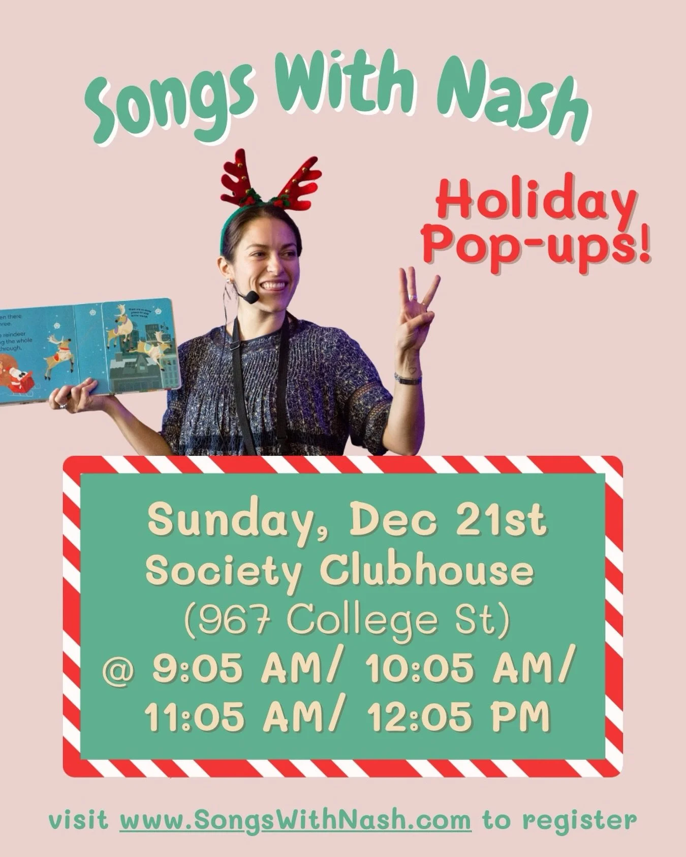 💚Join me this Sunday, Dec 21st for a holiday pop-up class for kiddos ages 0-6 years old, hosted at 967 College St @societyclubhouse 

💚We&rsquo;ll sing, dance, play and have so much fun during our 40 mins together!
 
💚Register using the link in bi