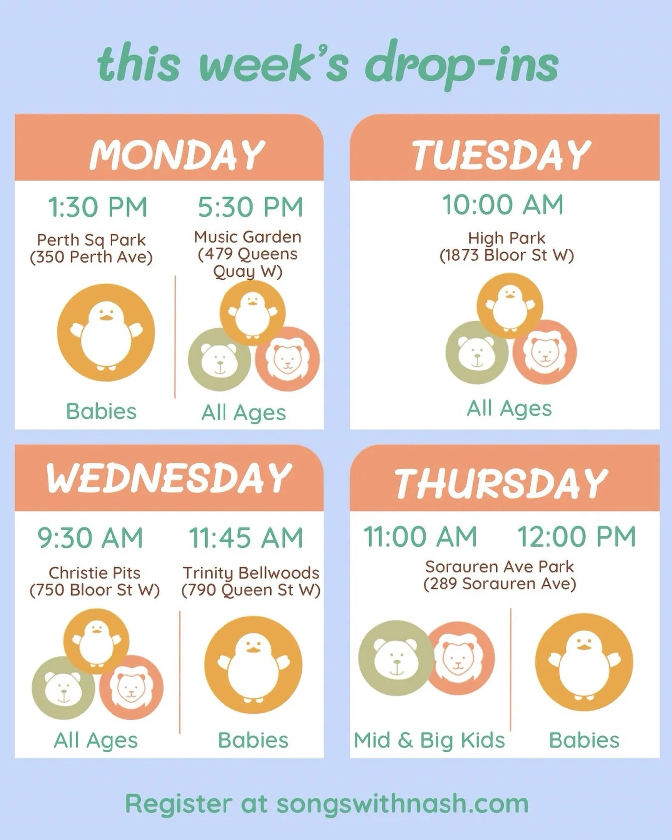 This week&rsquo;s drop-ins!
Register at SongsWithNash.com 🤗