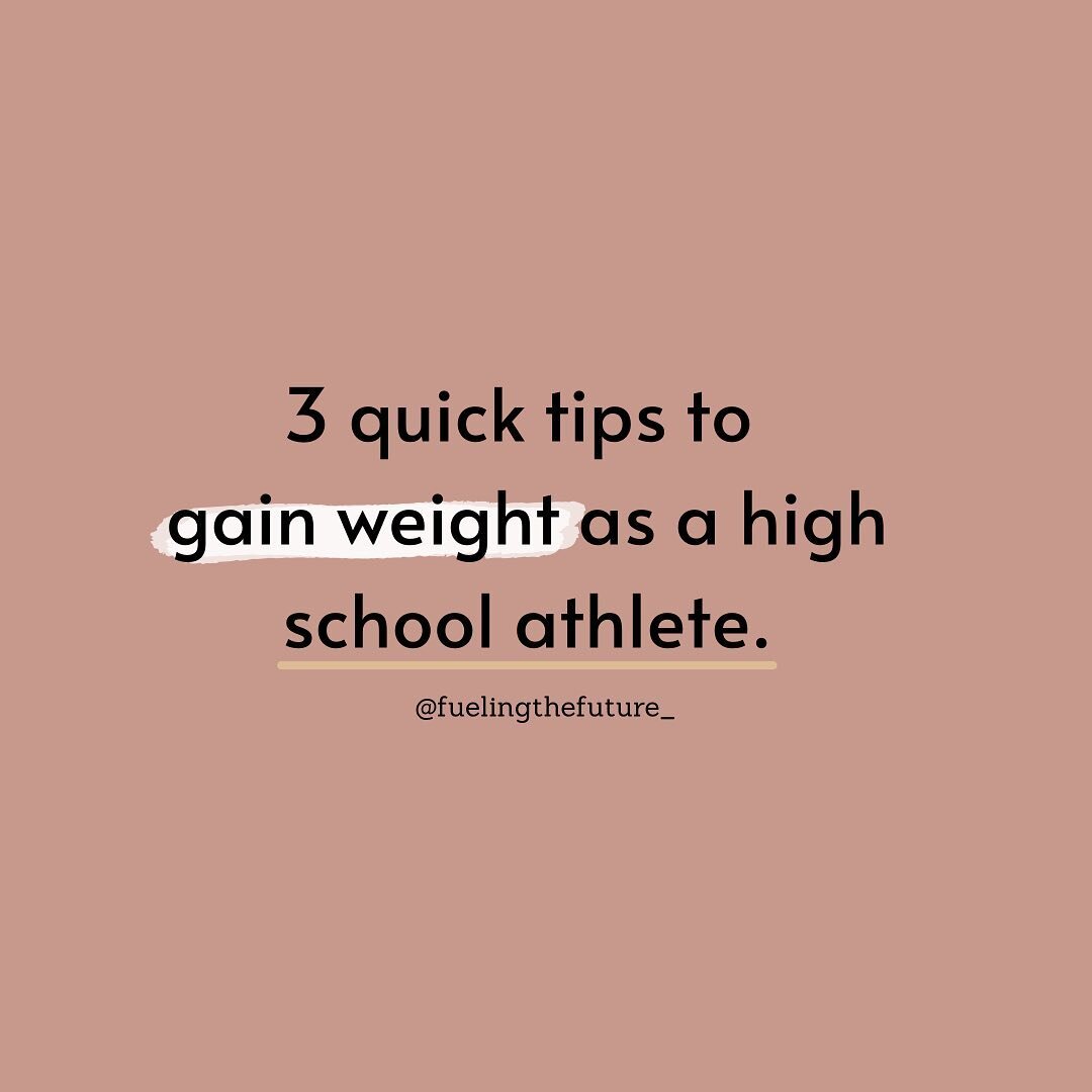 Weight gain is one of the topics I get a lot of questions about - especially from high school male athletes.

While your metabolism and activity level are going to play a huge role in you weight changes as an athlete, here are a few tips that may hel